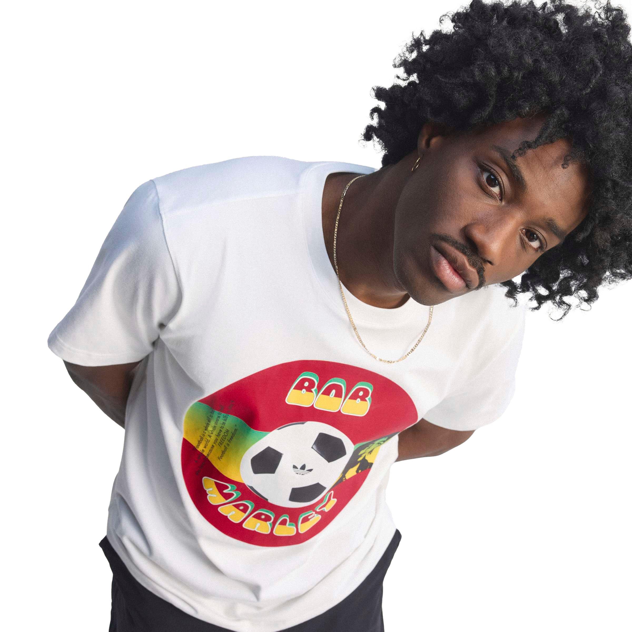 adidas Originals Bob Marley Men's T-Shirt - White - WHITE Thumbnail View 7