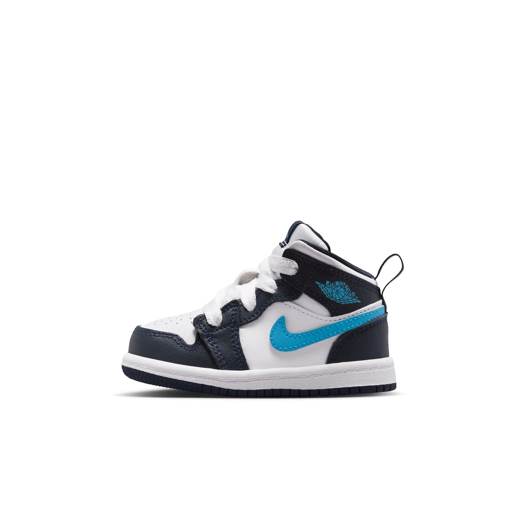 Jordan 1 Mid Toddler Boys' "Obsidian/Dk Powder Blue/White" Shoe