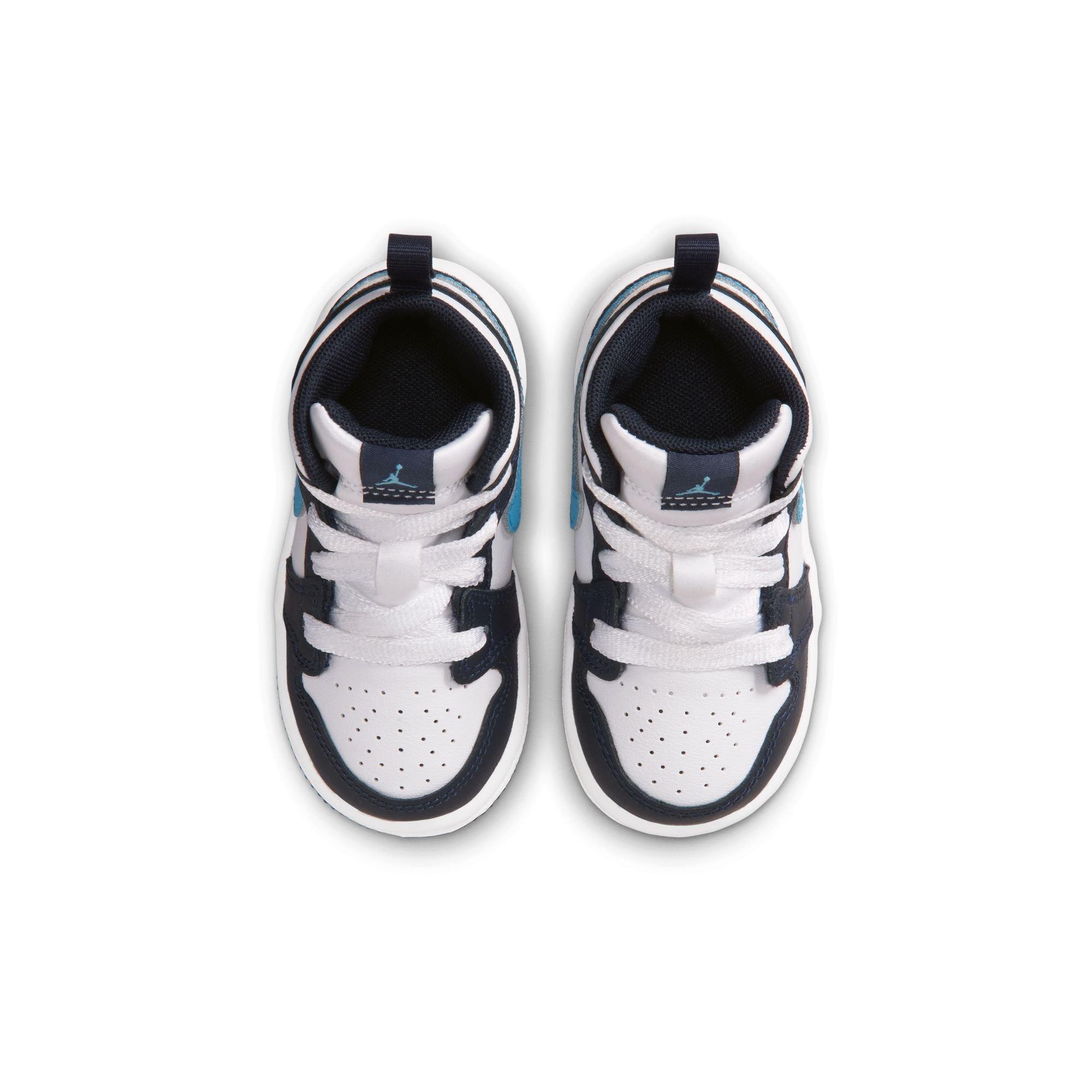 Jordan 1 Mid Toddler Boys' "Obsidian/Dk Powder Blue/White" Shoe