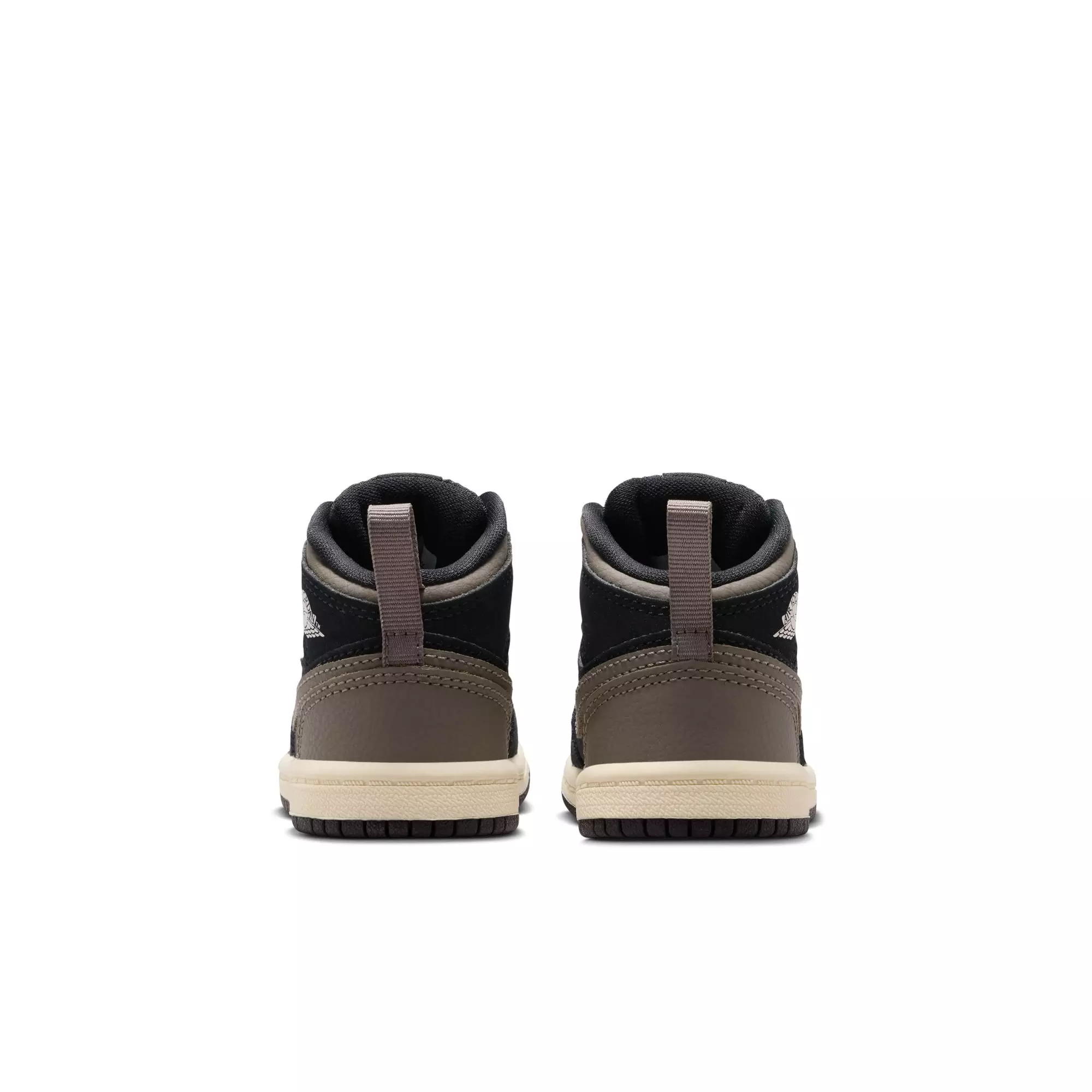 Jordan 1 Mid SE "Black/Olive Grey/Lt Wild Mango/Muslin" Toddler Boys' Shoe - BLACK/OLIVE