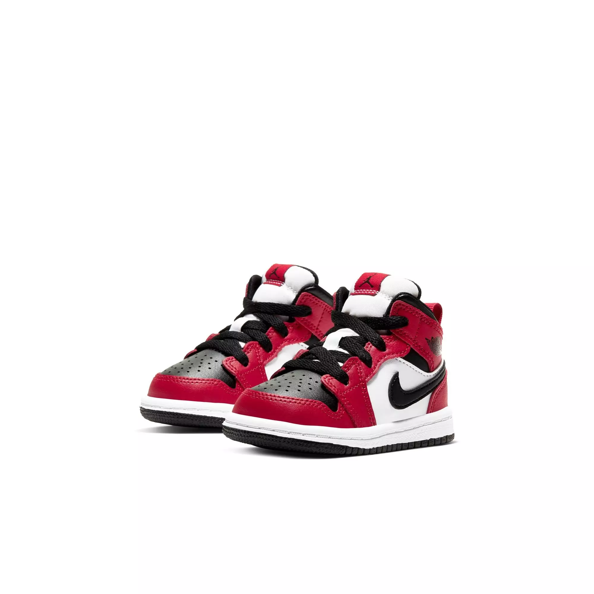Jordan 1 Mid "Black/Gym Red" Toddler Boys' Shoe - BLACK/RED/WHITE