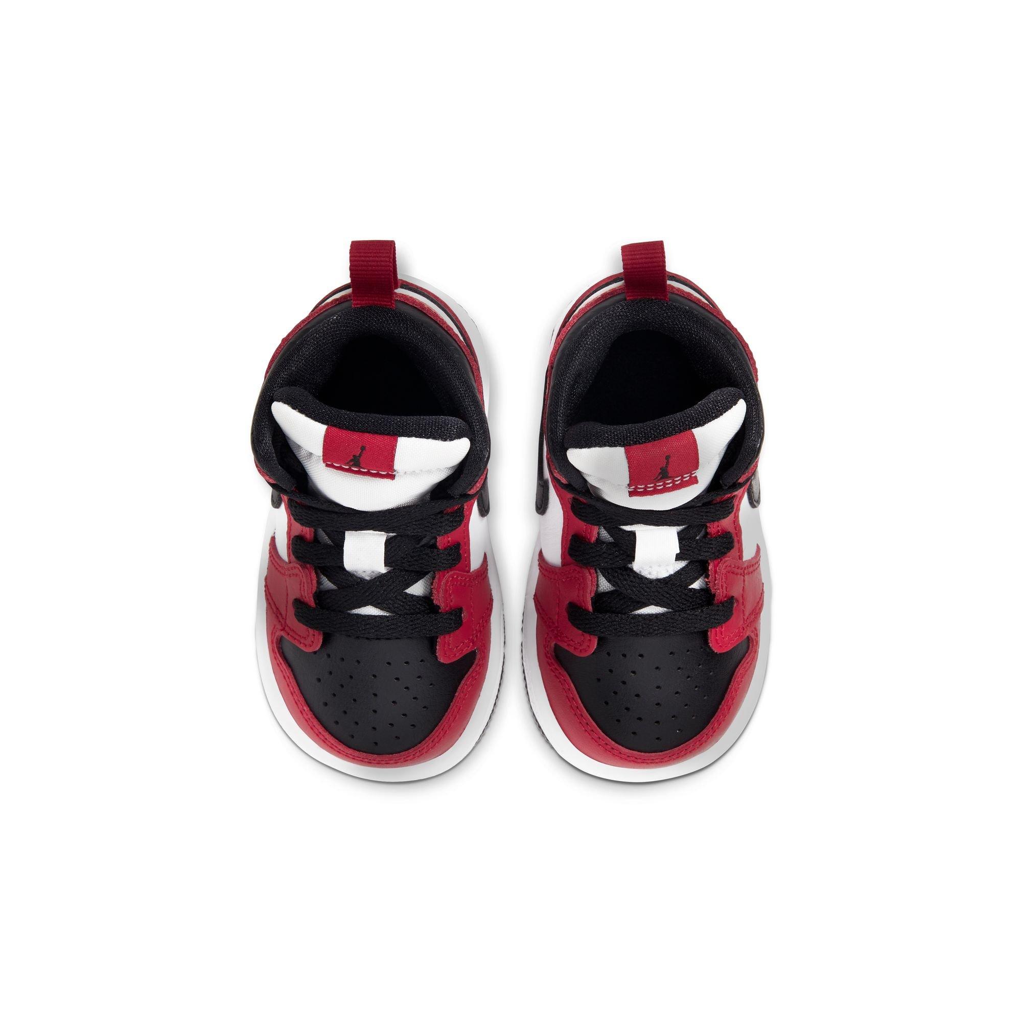 Jordan 1 Mid Toddler Boys' "Black/Gym Red" Shoe
