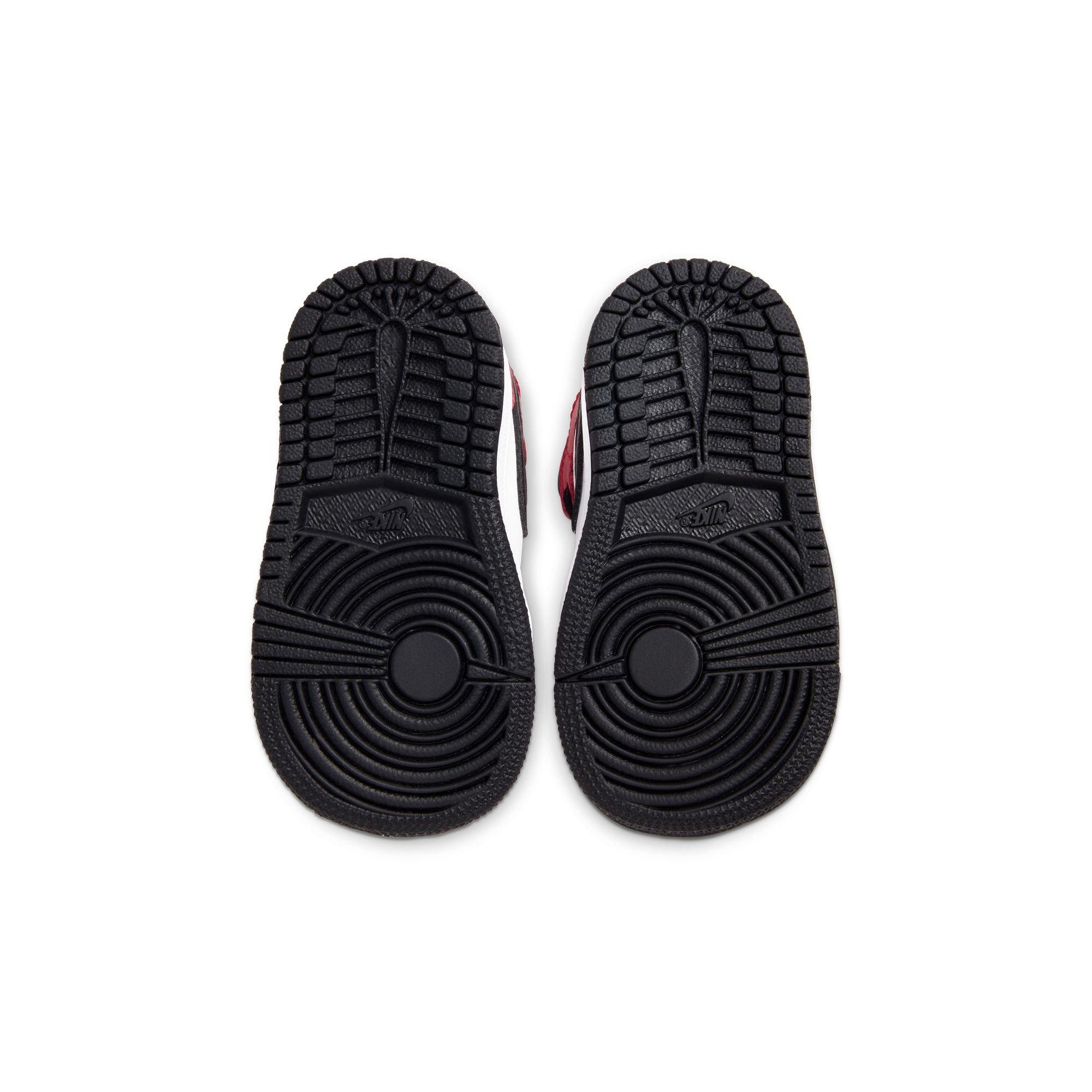 Jordan 1 Mid Toddler Boys' "Black/Gym Red" Shoe