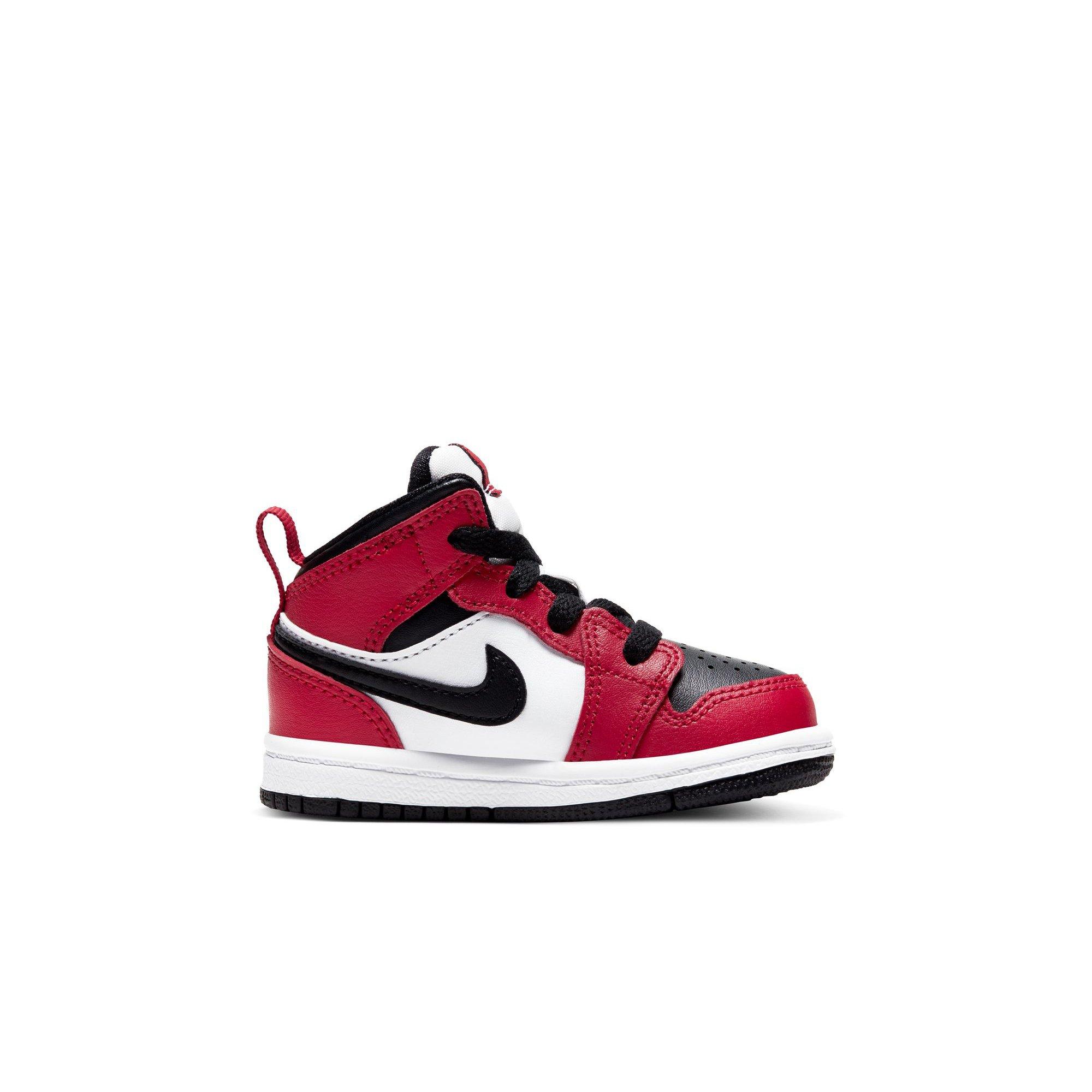 Jordan 1 Mid Toddler Boys' "Black/Gym Red" Shoe