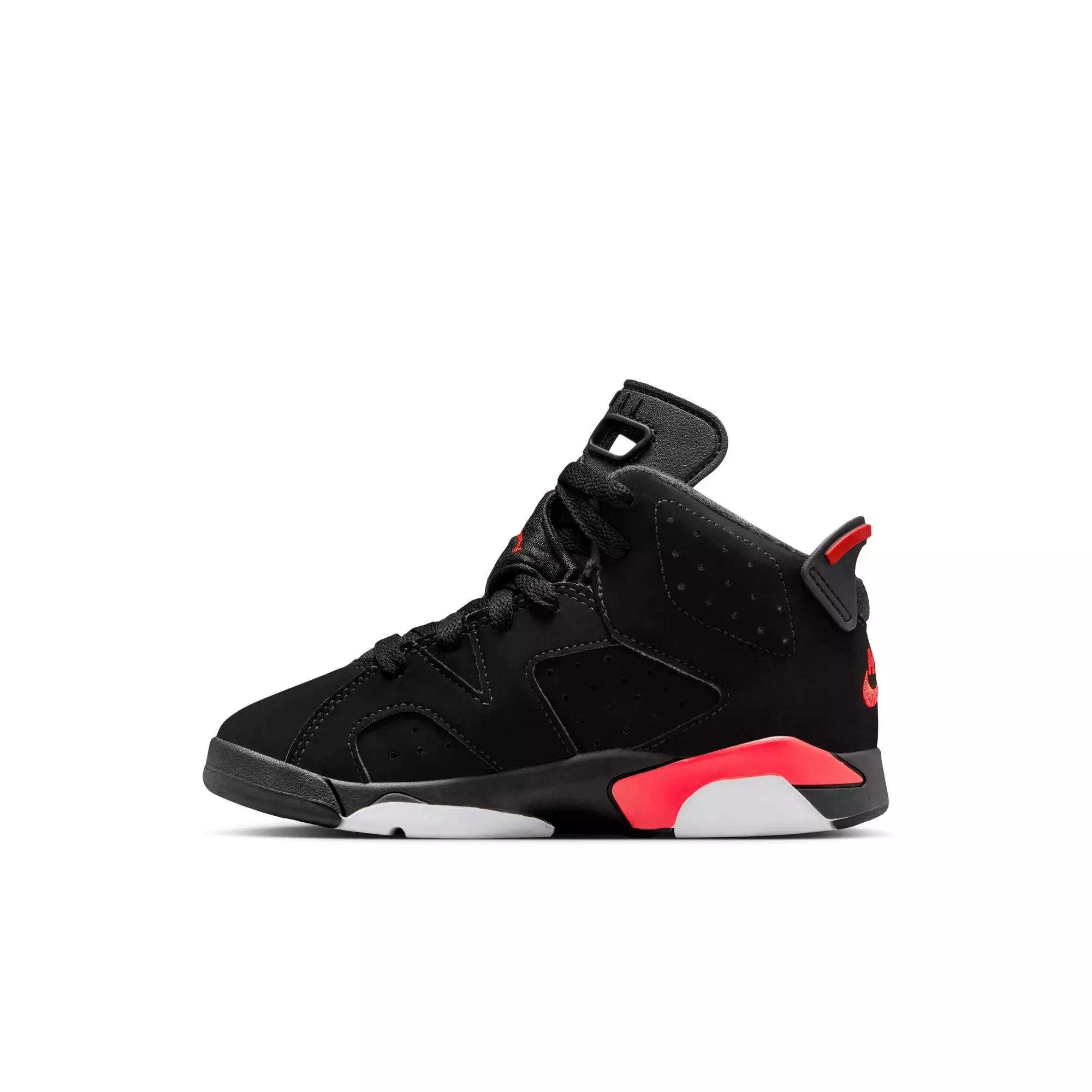 Jordan 6 Retro "Infrared Salesman" Preschool Kids' Shoe - BLACK/CRIMSON