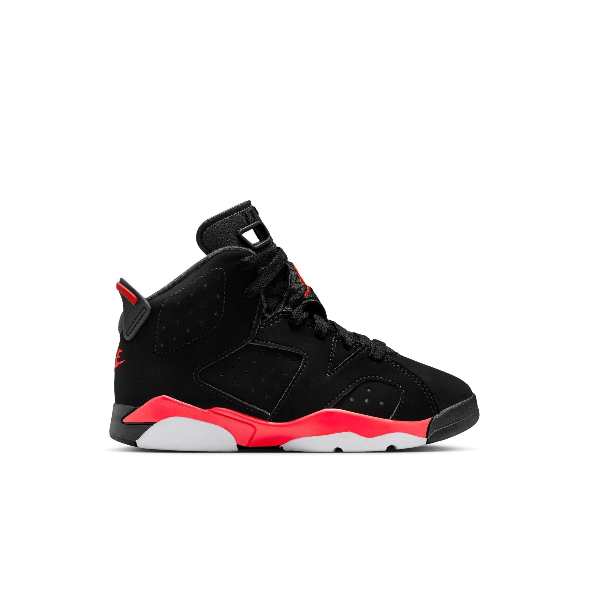 Jordan 6 Retro "Infrared Salesman" Preschool Kids' Shoe - BLACK/CRIMSON Thumbnail View 2