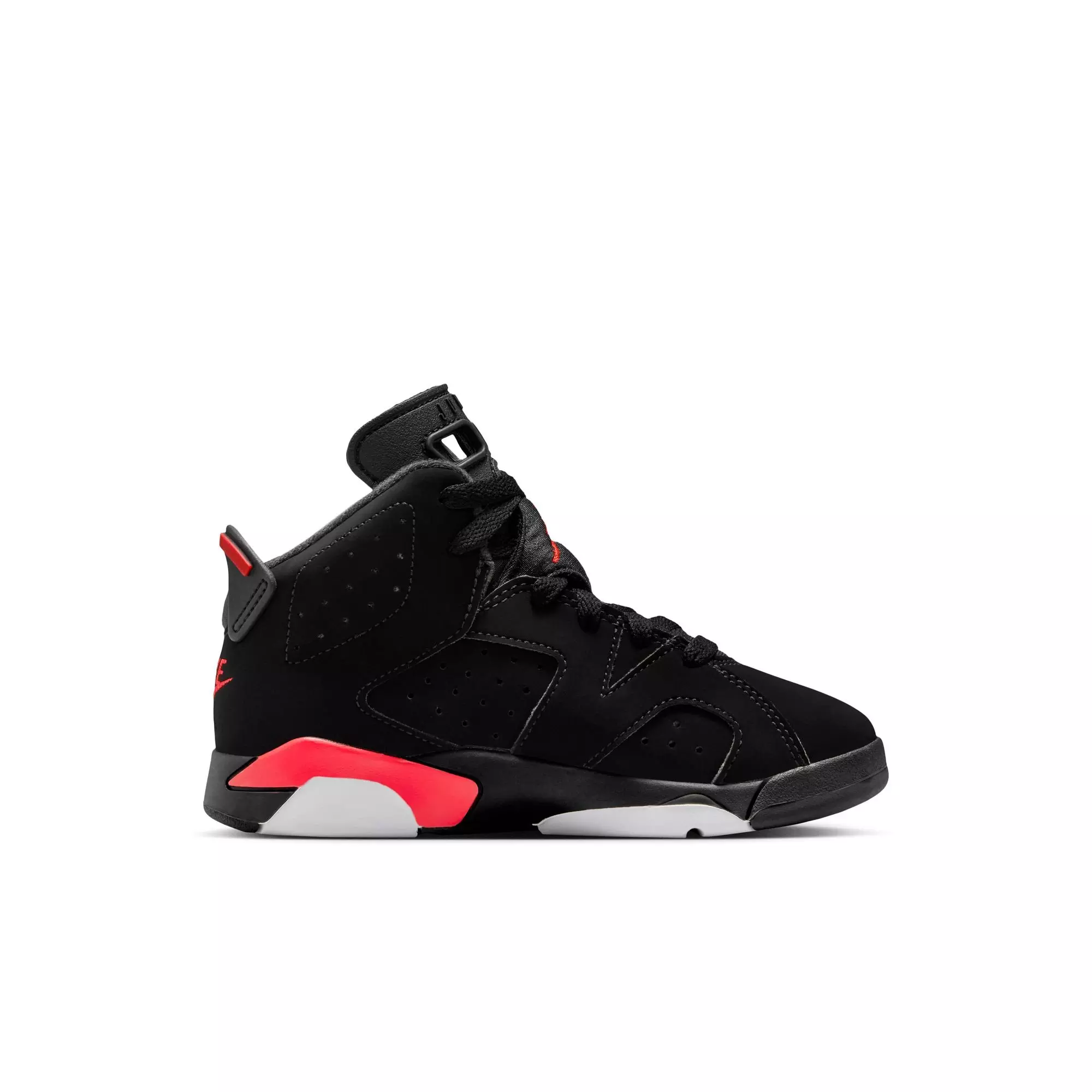 Jordan 6 Retro "Infrared Salesman" Preschool Kids' Shoe - BLACK/CRIMSON