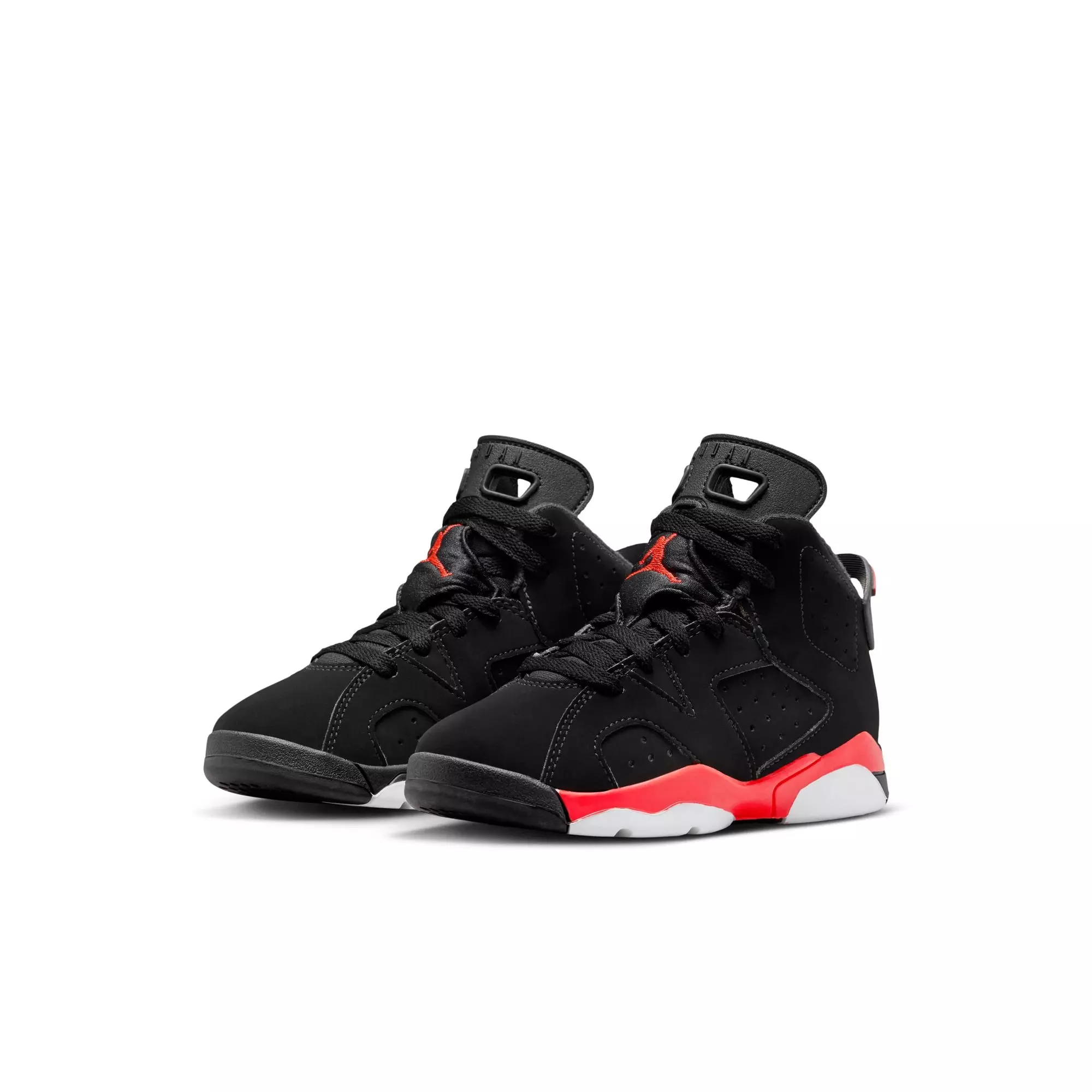 Jordan 6 Retro "Infrared Salesman" Preschool Kids' Shoe - BLACK/CRIMSON