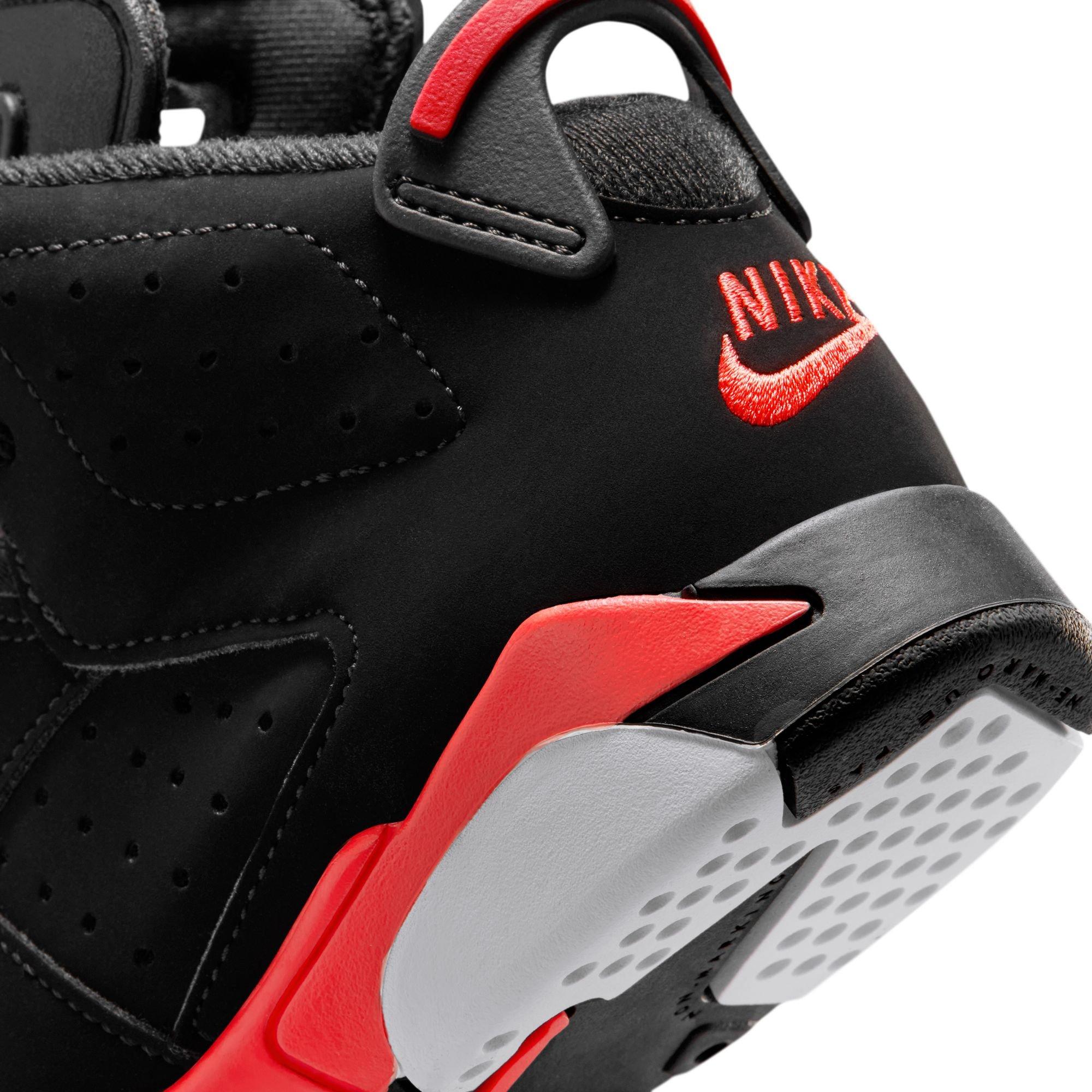 Jordan 6 Retro "Infrared Salesman" Preschool Kids' Shoe - BLACK/CRIMSON Thumbnail View 6