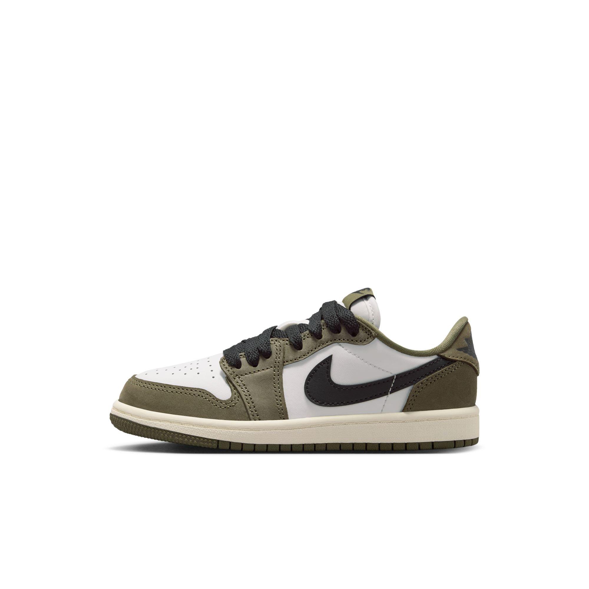Jordan 1 Retro Low &ldquo;Medium Olive&rdquo; Preschool Kids' Shoe - MEDIUM OLIVE/BLACK/SUMMIT WHITE Thumbnail View 8