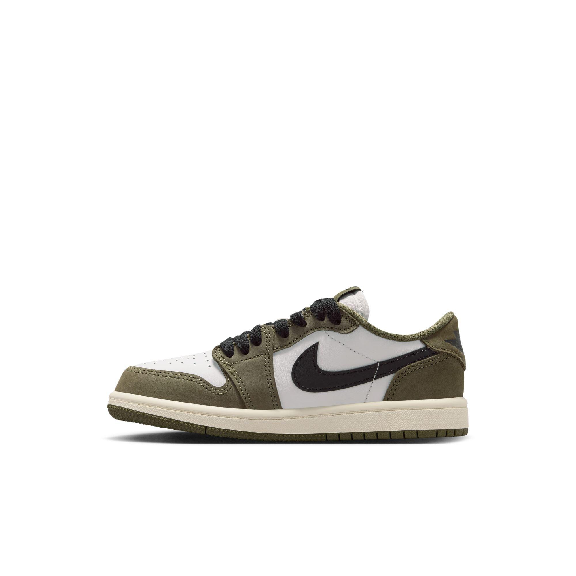 Jordan 1 Retro Low &ldquo;Medium Olive&rdquo; Preschool Kids' Shoe - MEDIUM OLIVE/BLACK/SUMMIT WHITE Thumbnail View 9