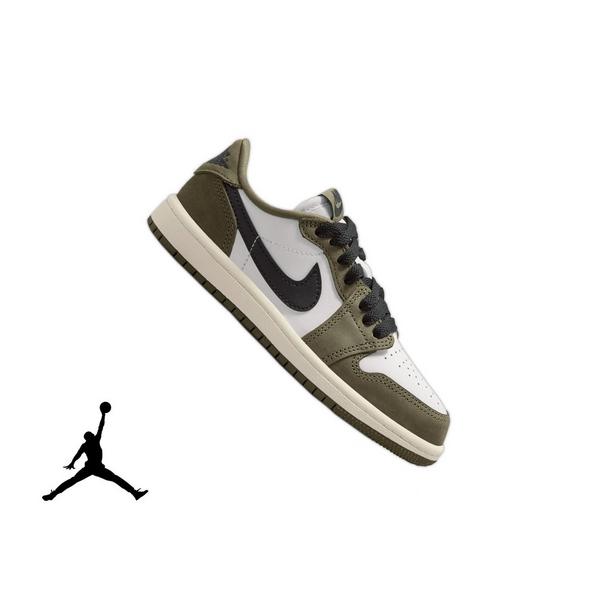 Jordan 1 Retro Low &ldquo;Medium Olive&rdquo; Preschool Kids' Shoe