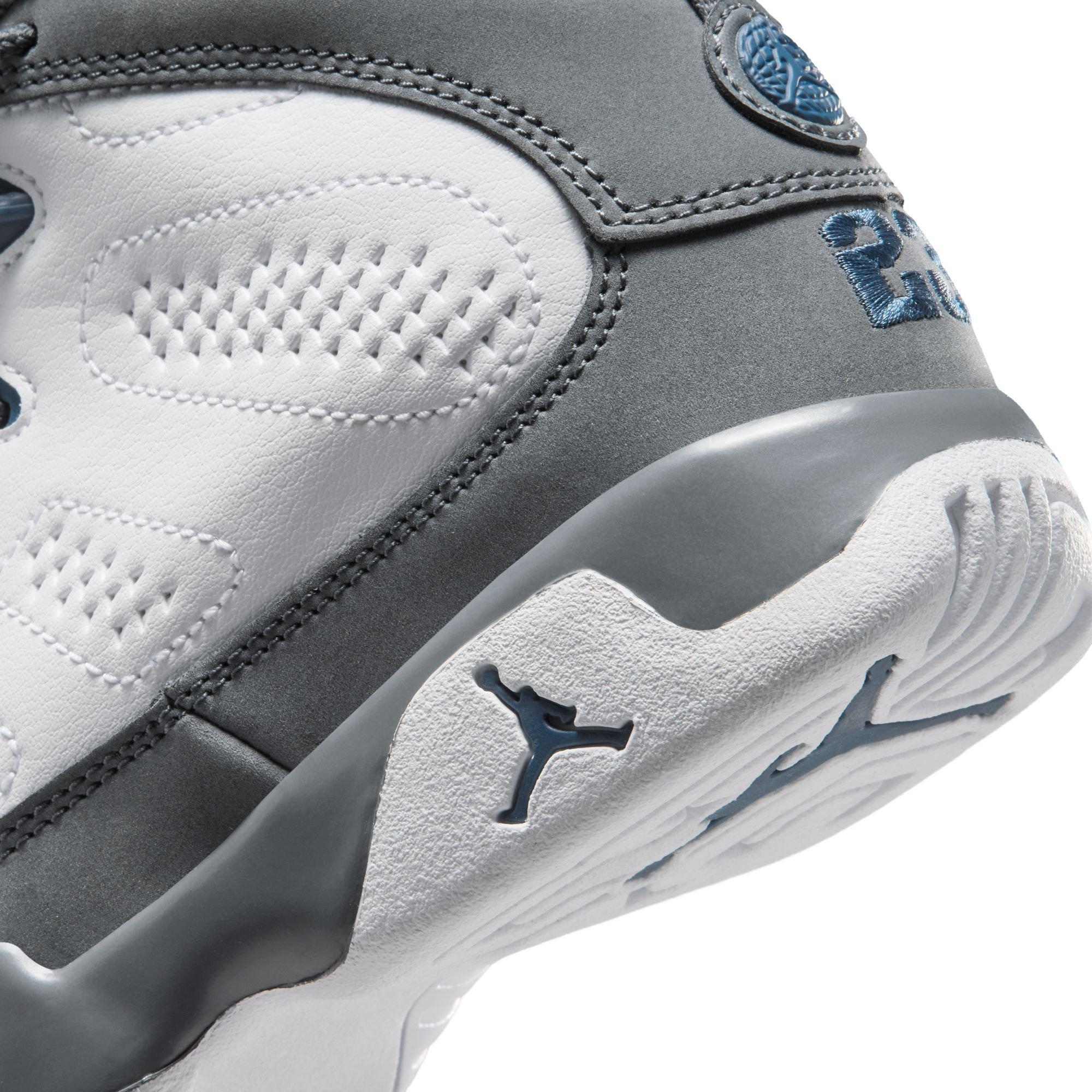 Jordan 9 Retro "Flint Grey" Preschool Kids' Shoe - WHITE/FRENCH BLUE/FLINT GREY Thumbnail View 6