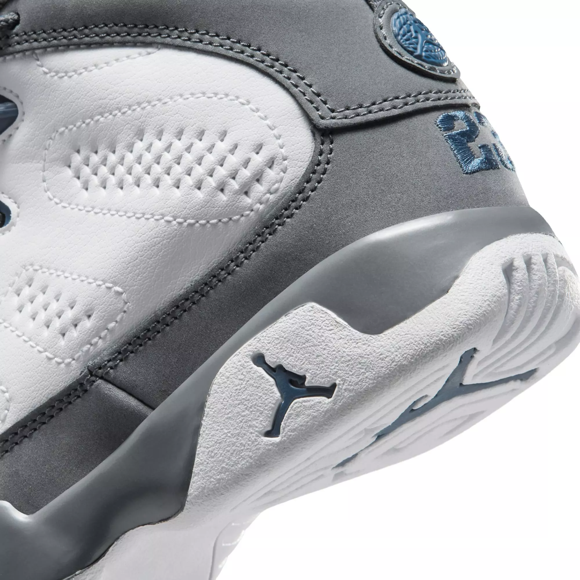 Jordan 9 Retro "Flint Grey" Preschool Kids' Shoe - WHITE/FRENCH BLUE/FLINT GREY