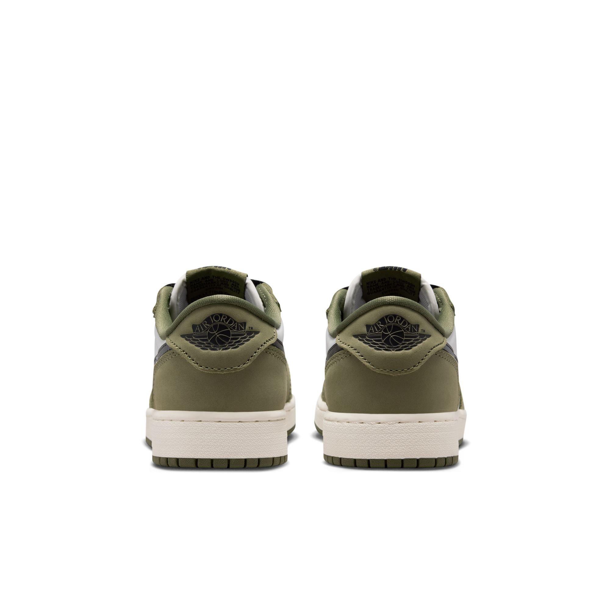 Jordan 1 Retro Low &ldquo;Medium Olive&rdquo; Grade School Kids' Shoe - MEDIUM OLIVE/BLACK/SUMMIT WHITE Thumbnail View 11