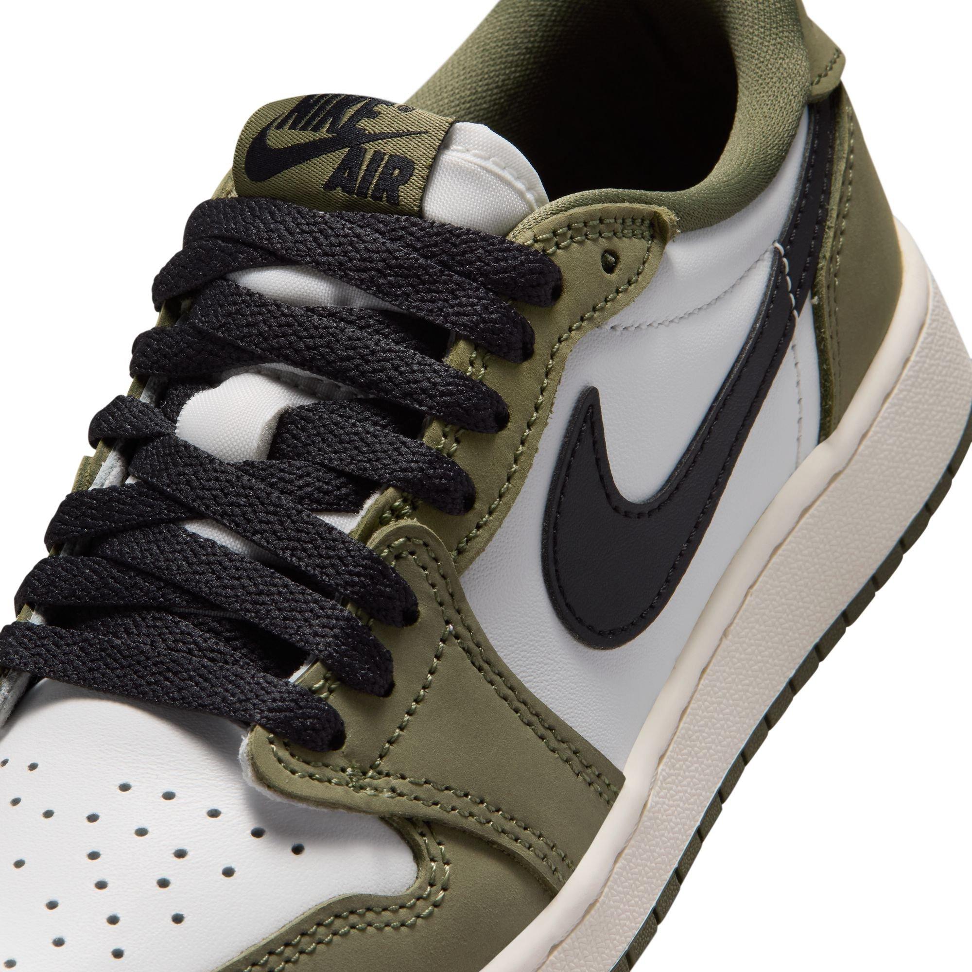 Jordan 1 Retro Low &ldquo;Medium Olive&rdquo; Grade School Kids' Shoe - MEDIUM OLIVE/BLACK/SUMMIT WHITE Thumbnail View 5