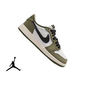 Jordan 1 Retro Low &ldquo;Medium Olive&rdquo; Grade School Kids' Shoe