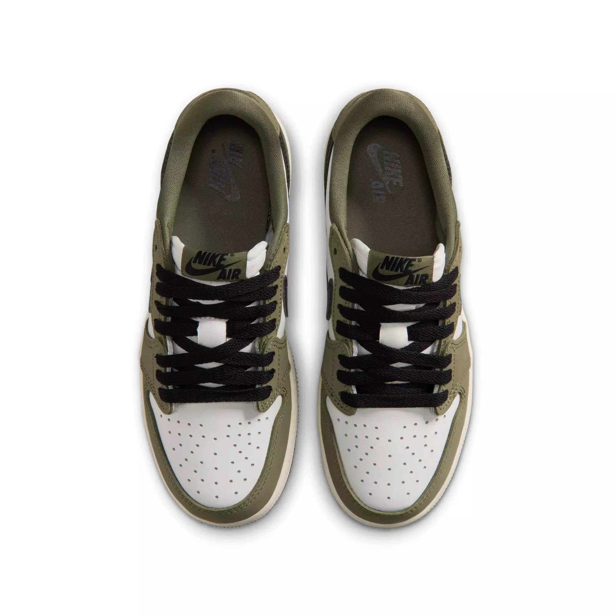 Jordan 1 Retro Low &ldquo;Medium Olive&rdquo; Grade School Kids' Shoe - MEDIUM OLIVE/BLACK/SUMMIT WHITE