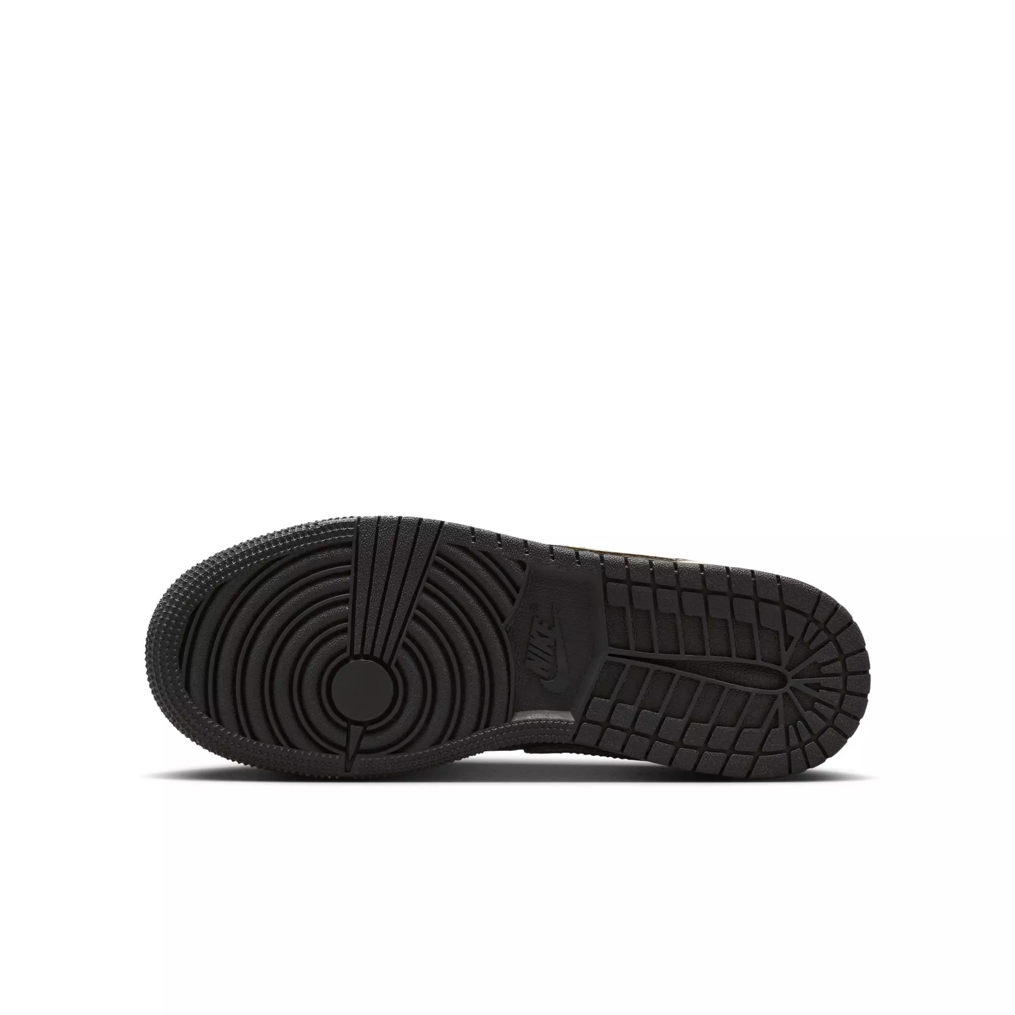 Jordan 1 Mid SE "Black/Olive Grey/Lt Wild Mango/Muslin" Grade School Boys' Shoe - BLACK/OLIVE