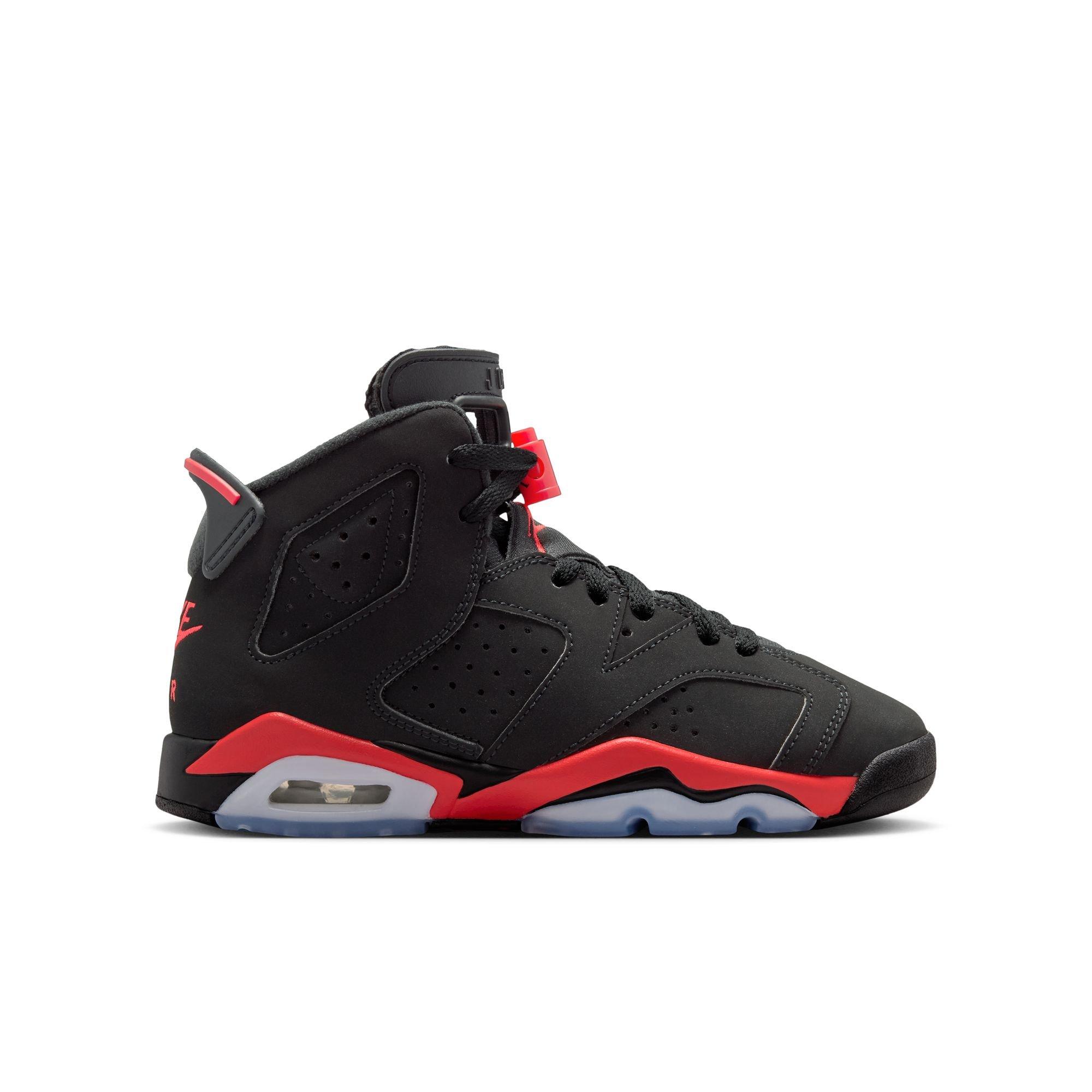 Jordan 6 Retro "Infrared Salesman" Grade School Kids' Shoe - BLACK/CRIMSON Thumbnail View 2