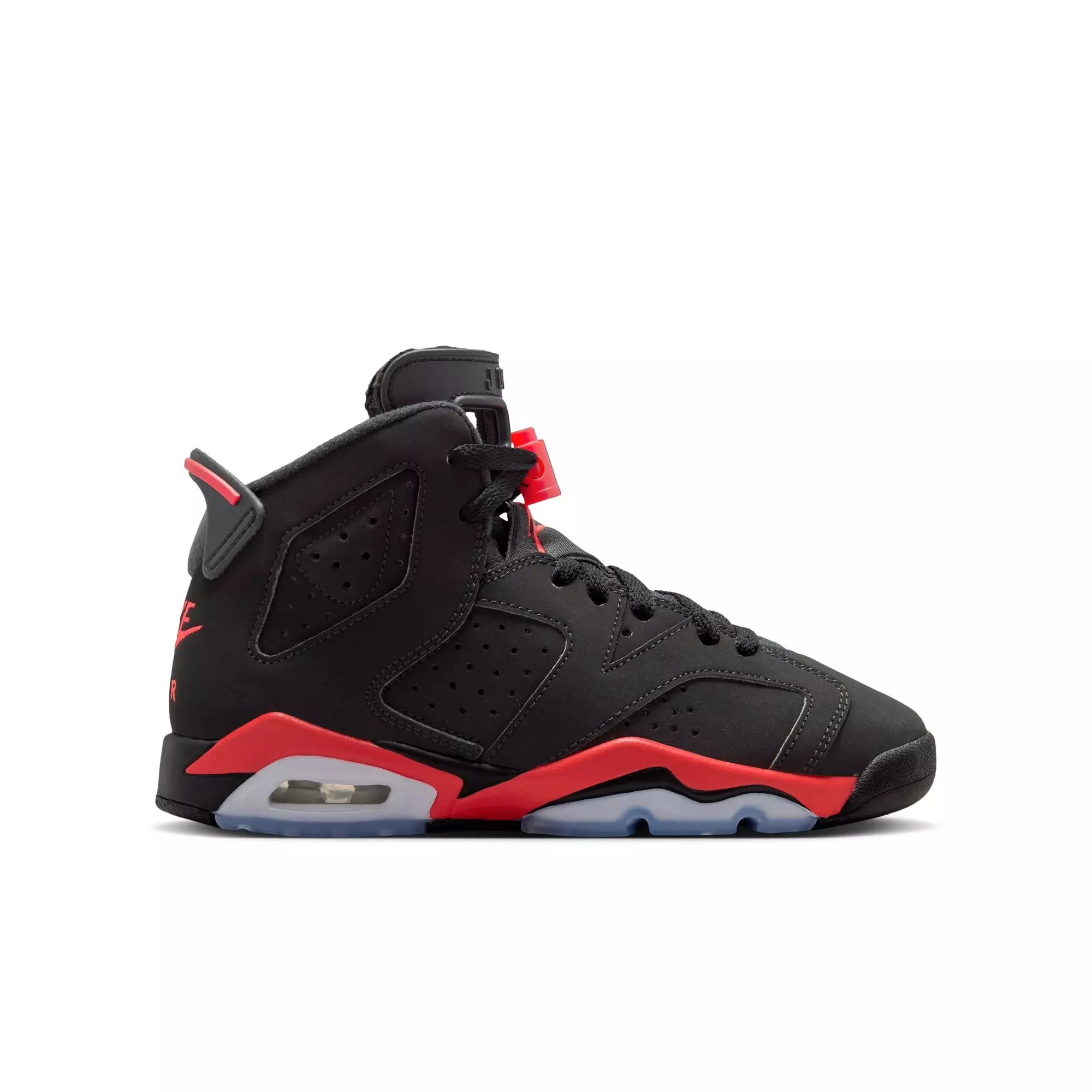 Jordan 6 Retro "Infrared Salesman" Grade School Kids' Shoe - BLACK/CRIMSON