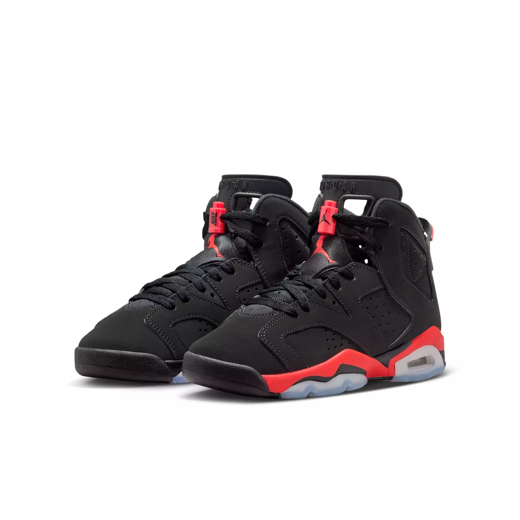 Jordan 6 Retro "Infrared Salesman" Grade School Kids' Shoe - BLACK/CRIMSON