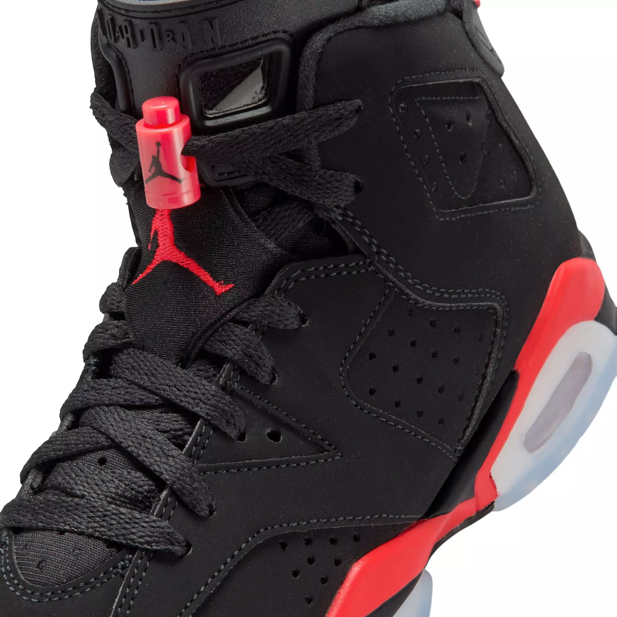 Jordan 6 Retro "Infrared Salesman" Grade School Kids' Shoe - BLACK/CRIMSON