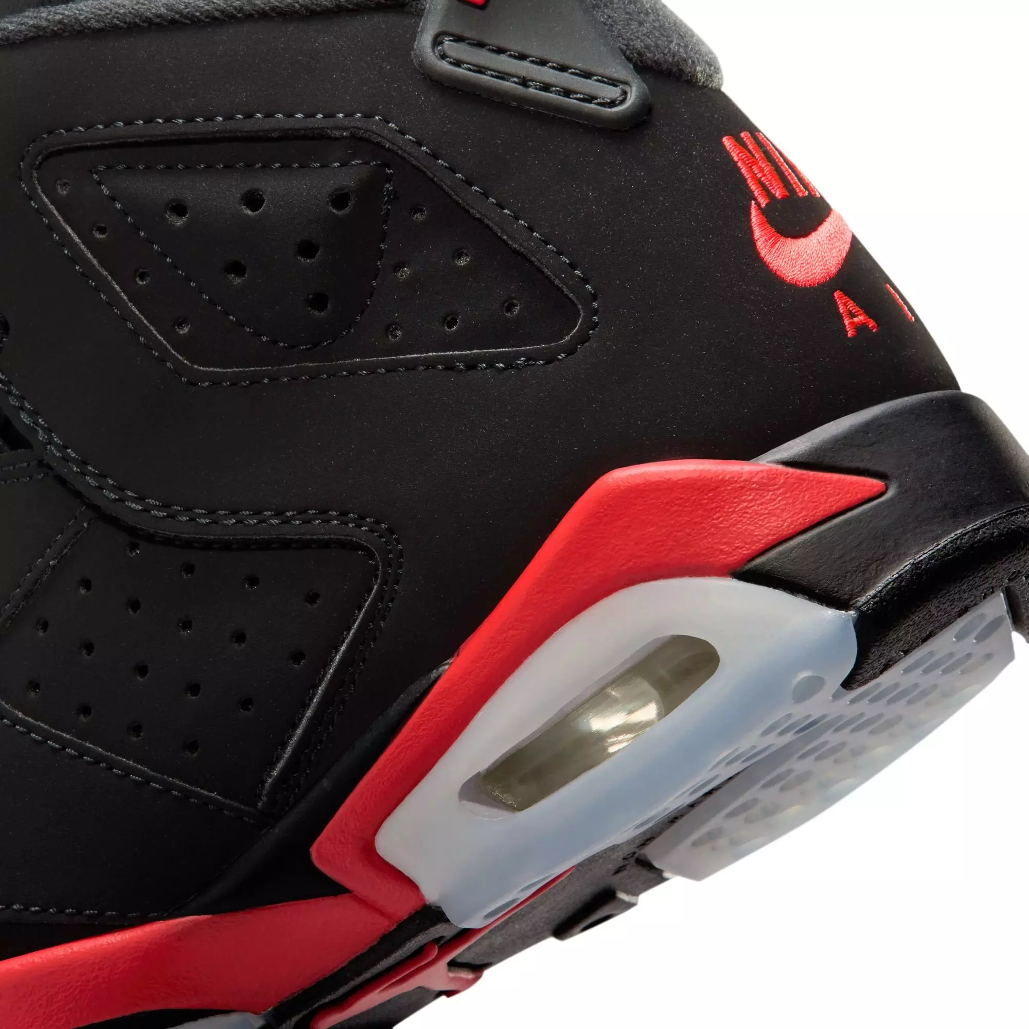 Jordan 6 Retro "Infrared Salesman" Grade School Kids' Shoe - BLACK/CRIMSON