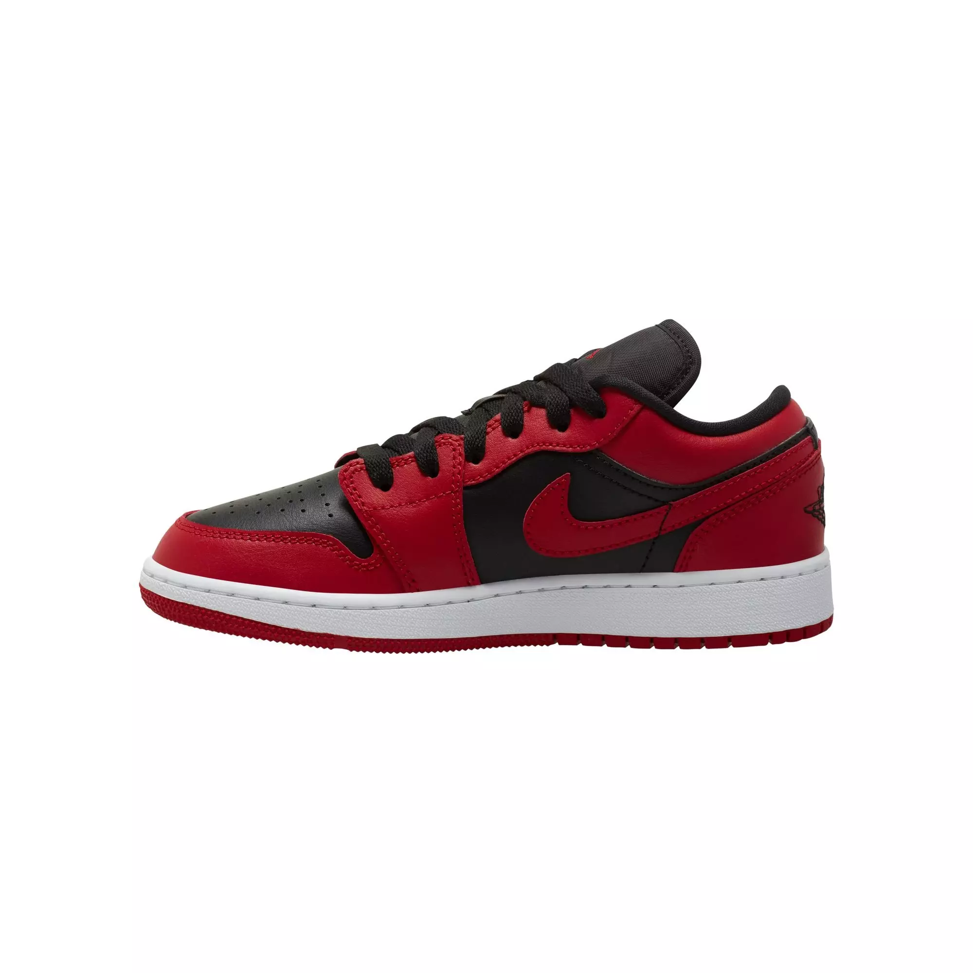 Jordan 1 Low "Gym Red/Black/White" Grade School Boys' Shoe - RED/BLACK