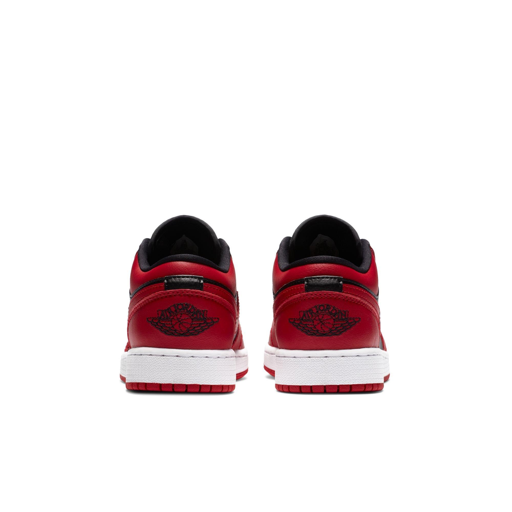 Jordan 1 Low "Gym Red/Black/White" Grade School Boys' Shoe - RED/BLACK Thumbnail View 7