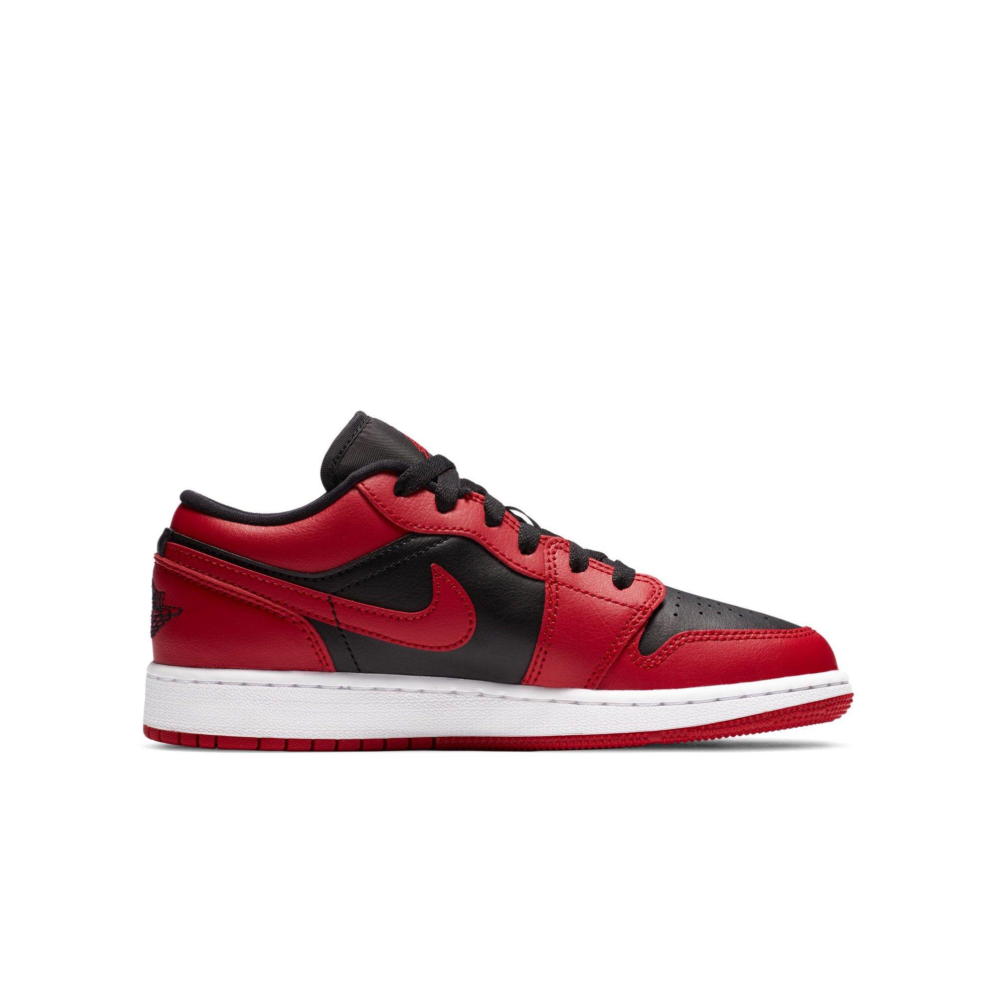 Jordan 1 Low "Gym Red/Black/White" Grade School Boys' Shoe - RED/BLACK Thumbnail View 2