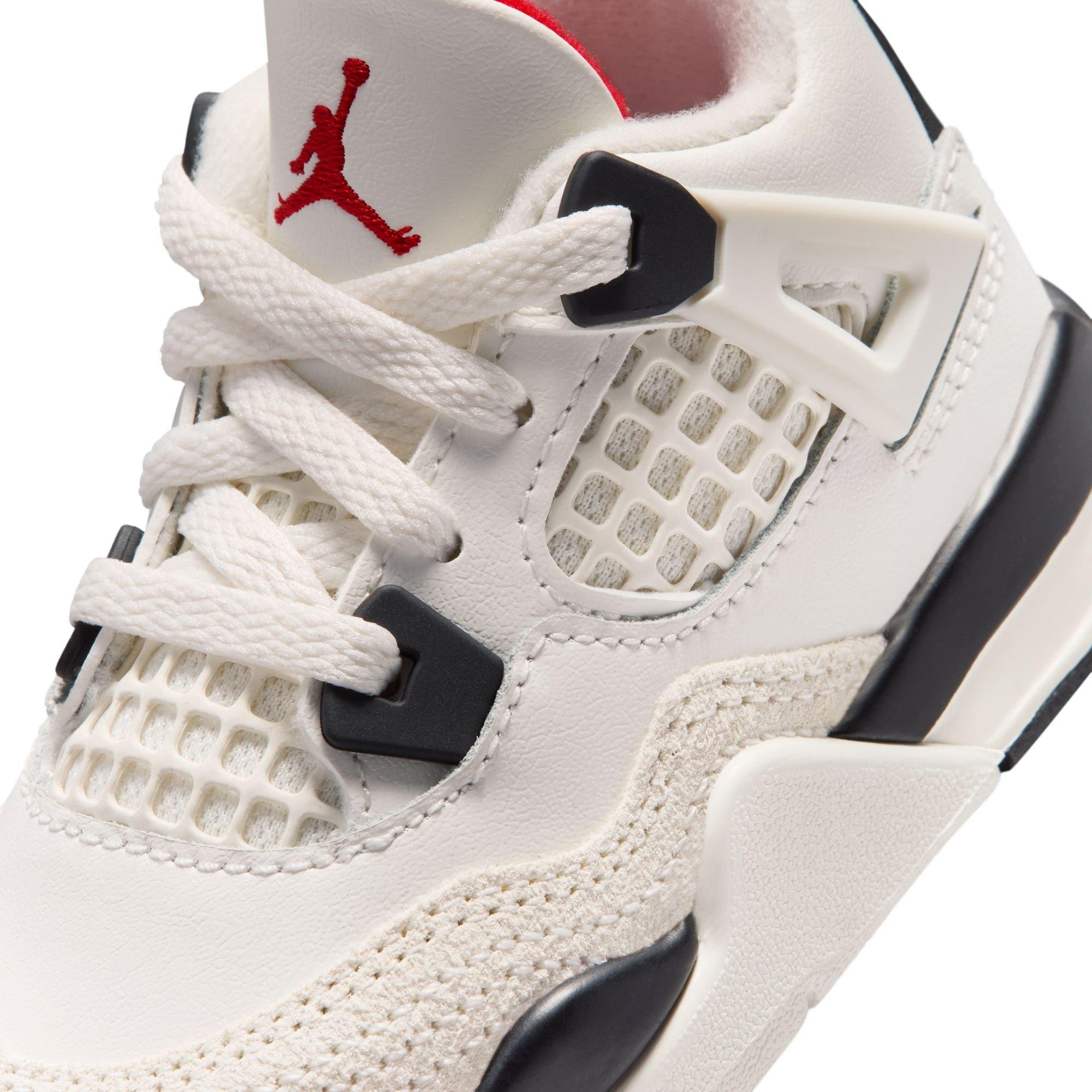 Jordan 4 Retro "Flight Club" Toddler Kids' Shoe - SAIL/BLACK/UNIVERSITY RED Thumbnail View 5