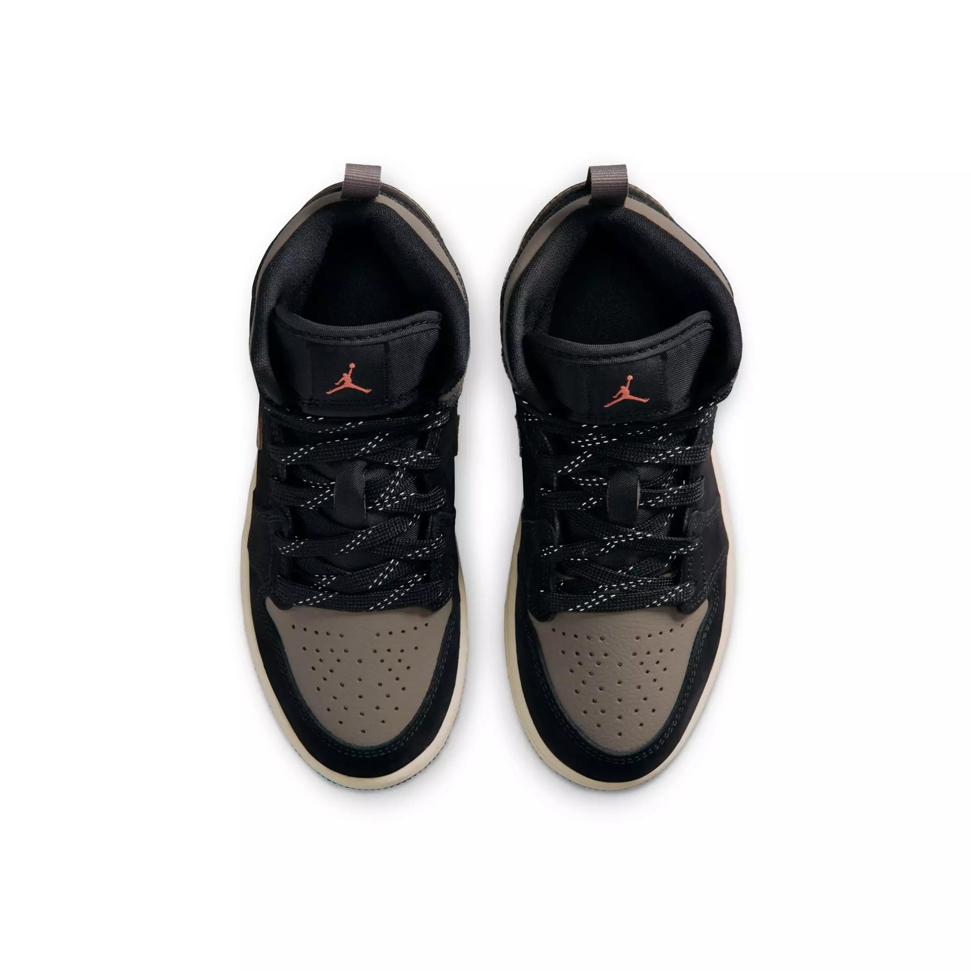 Jordan 1 Mid SE "Black/Olive Grey/Lt Wild Mango/Muslin" Preschool Boys' Shoe - BLACK/OLIVE