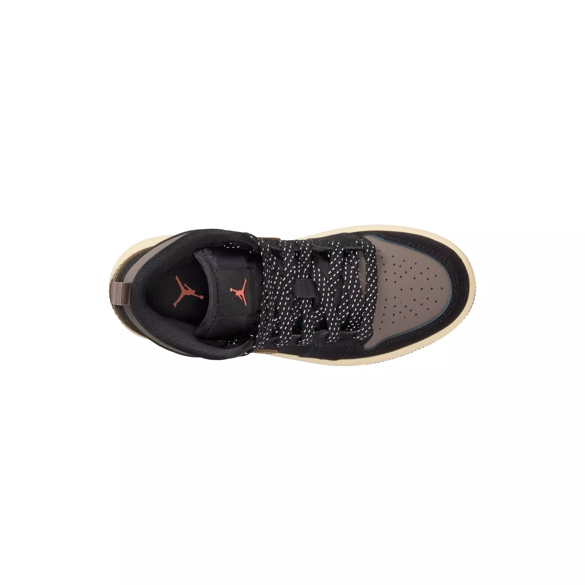 Jordan 1 Mid SE "Black/Olive Grey/Lt Wild Mango/Muslin" Preschool Boys' Shoe - BLACK/OLIVE