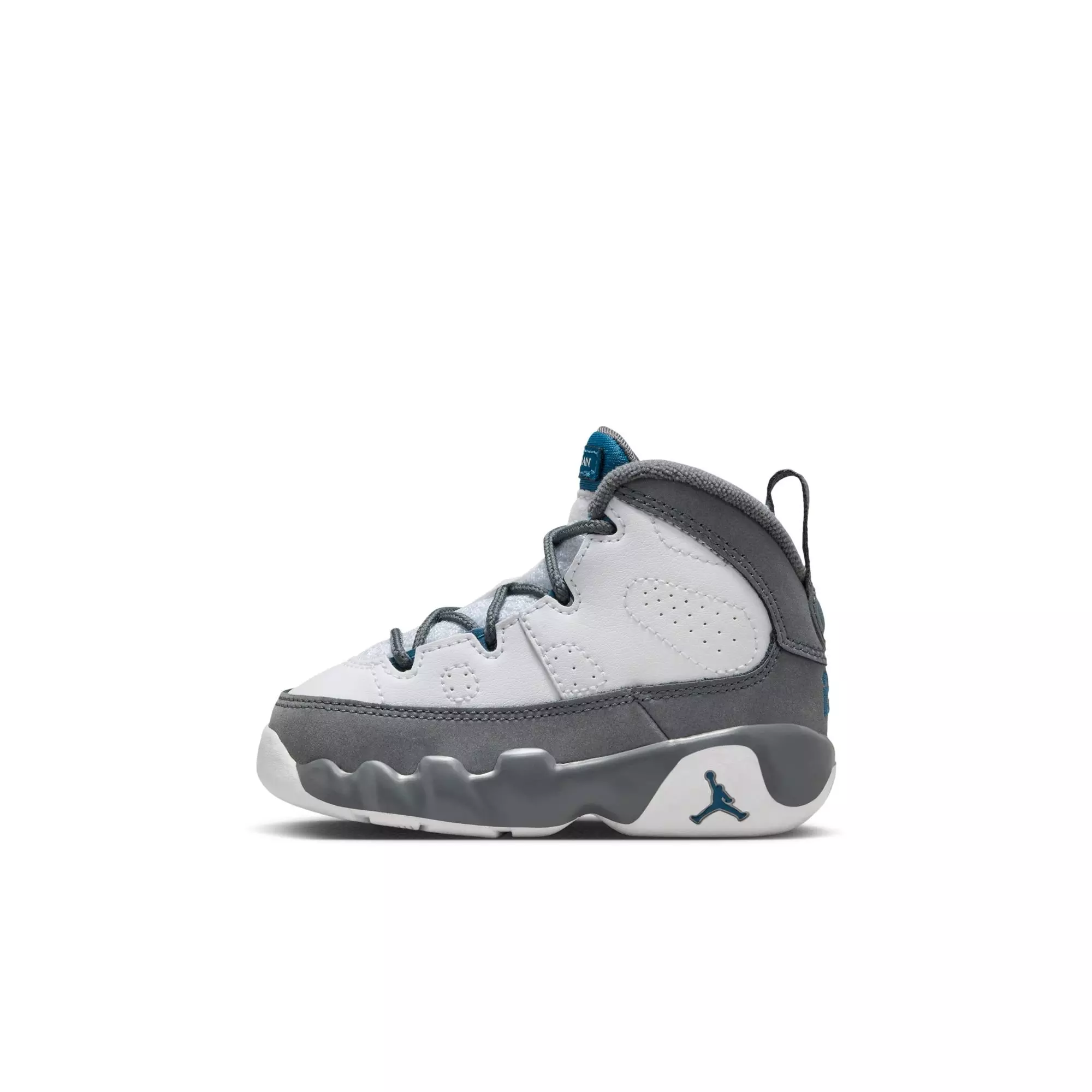 Jordan 9 Retro "Flint Grey" Toddler Kids' Shoe - WHITE/FRENCH BLUE/FLINT GREY