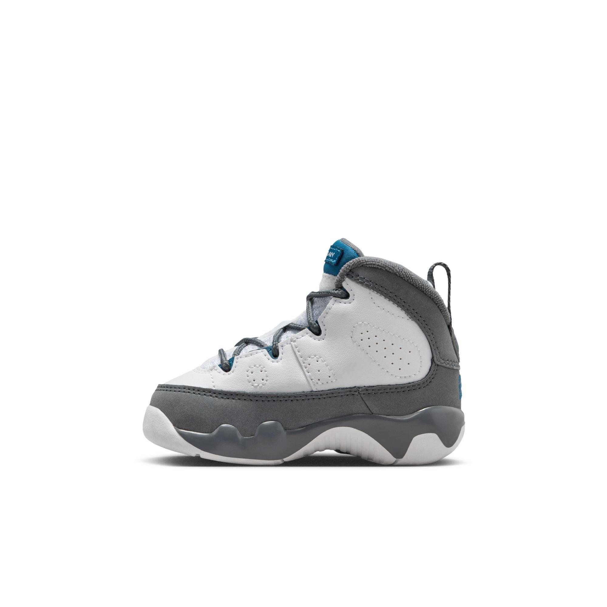 Jordan 9 Retro "Flint Grey" Toddler Kids' Shoe - WHITE/FRENCH BLUE/FLINT GREY Thumbnail View 7