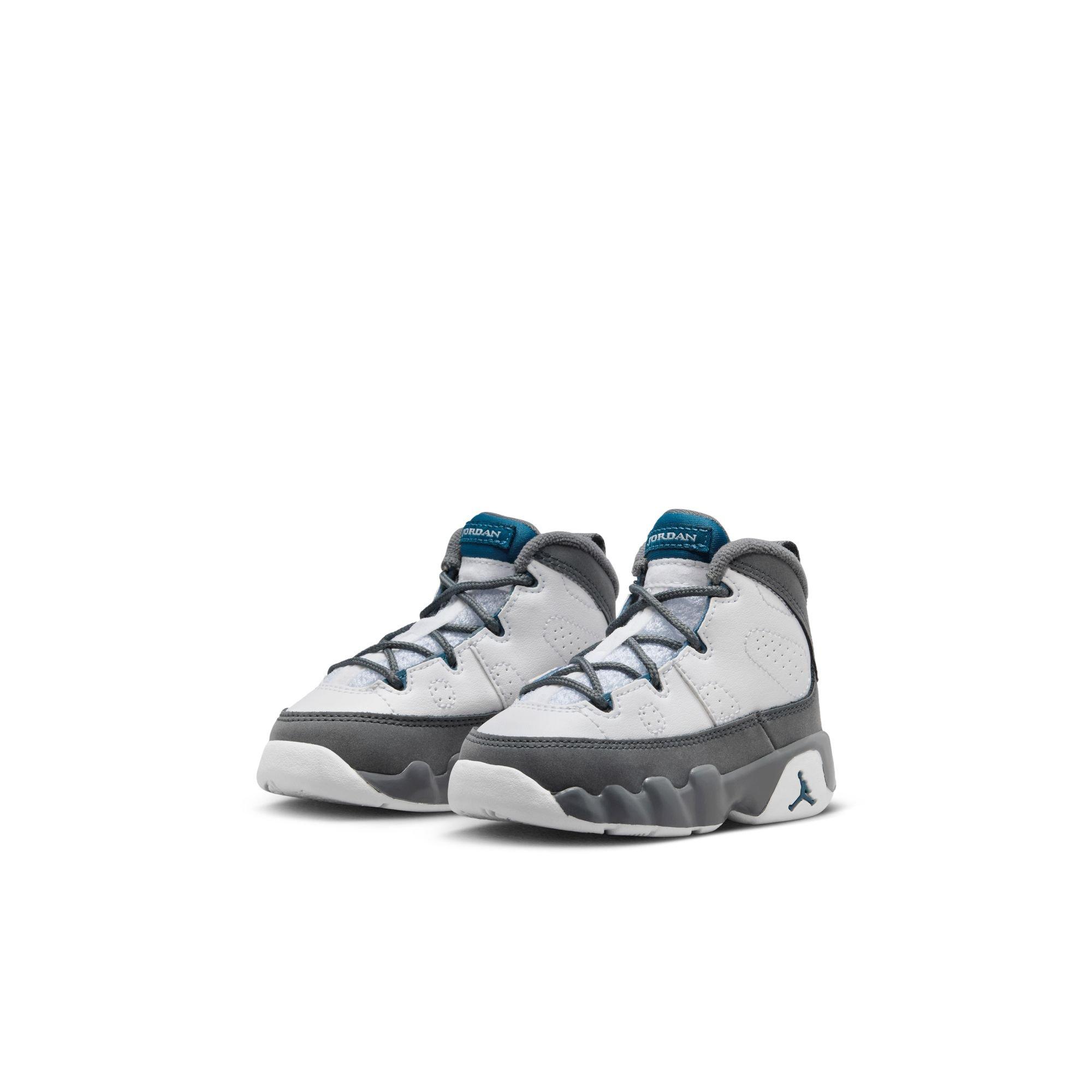 Jordan 9 Retro "Flint Grey" Toddler Kids' Shoe - WHITE/FRENCH BLUE/FLINT GREY Thumbnail View 4