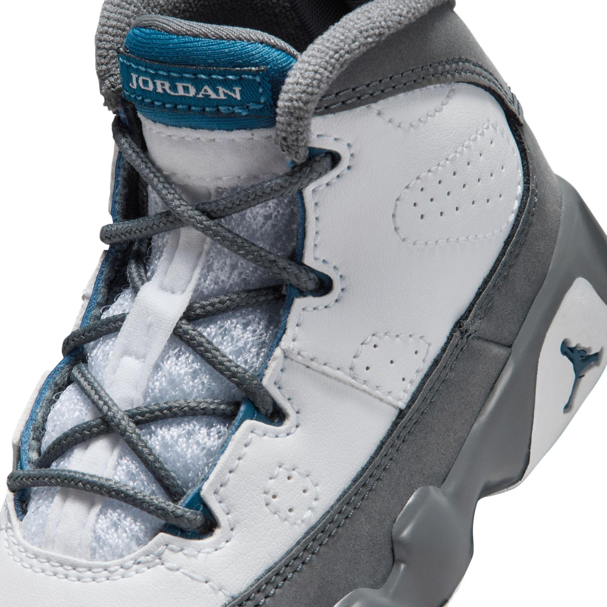 Jordan 9 Retro "Flint Grey" Toddler Kids' Shoe - WHITE/FRENCH BLUE/FLINT GREY Thumbnail View 5