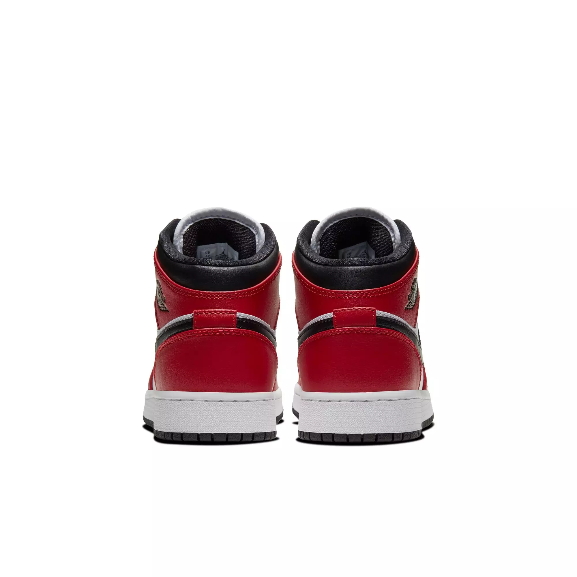 Jordan 1 Mid "Black/Gym Red" Grade School Boys' Shoe - BLACK/RED/WHITE