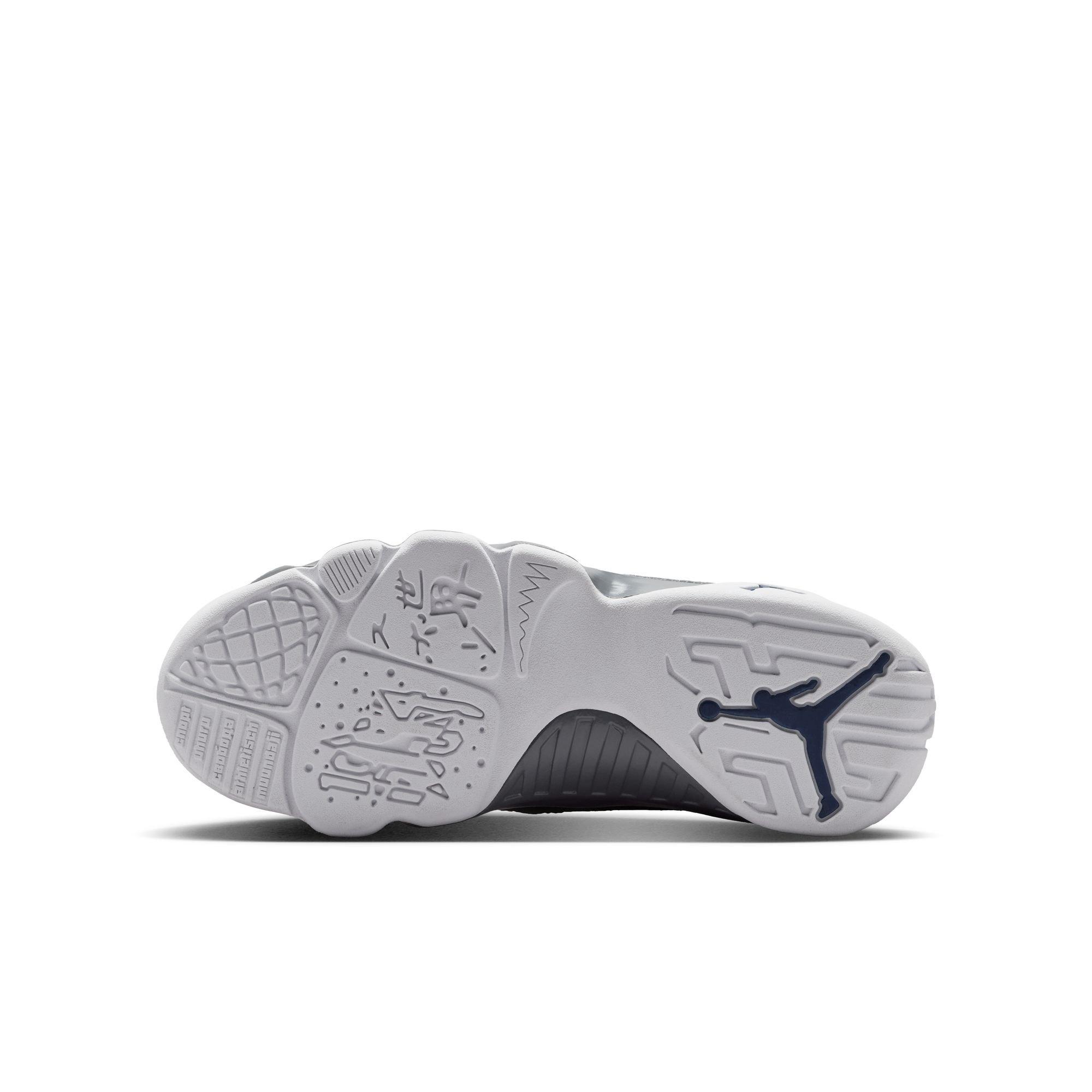 Jordan 9 Retro "Flint Grey" Grade School Kids' Shoe - WHITE/FRENCH BLUE/FLINT GREY Thumbnail View 12