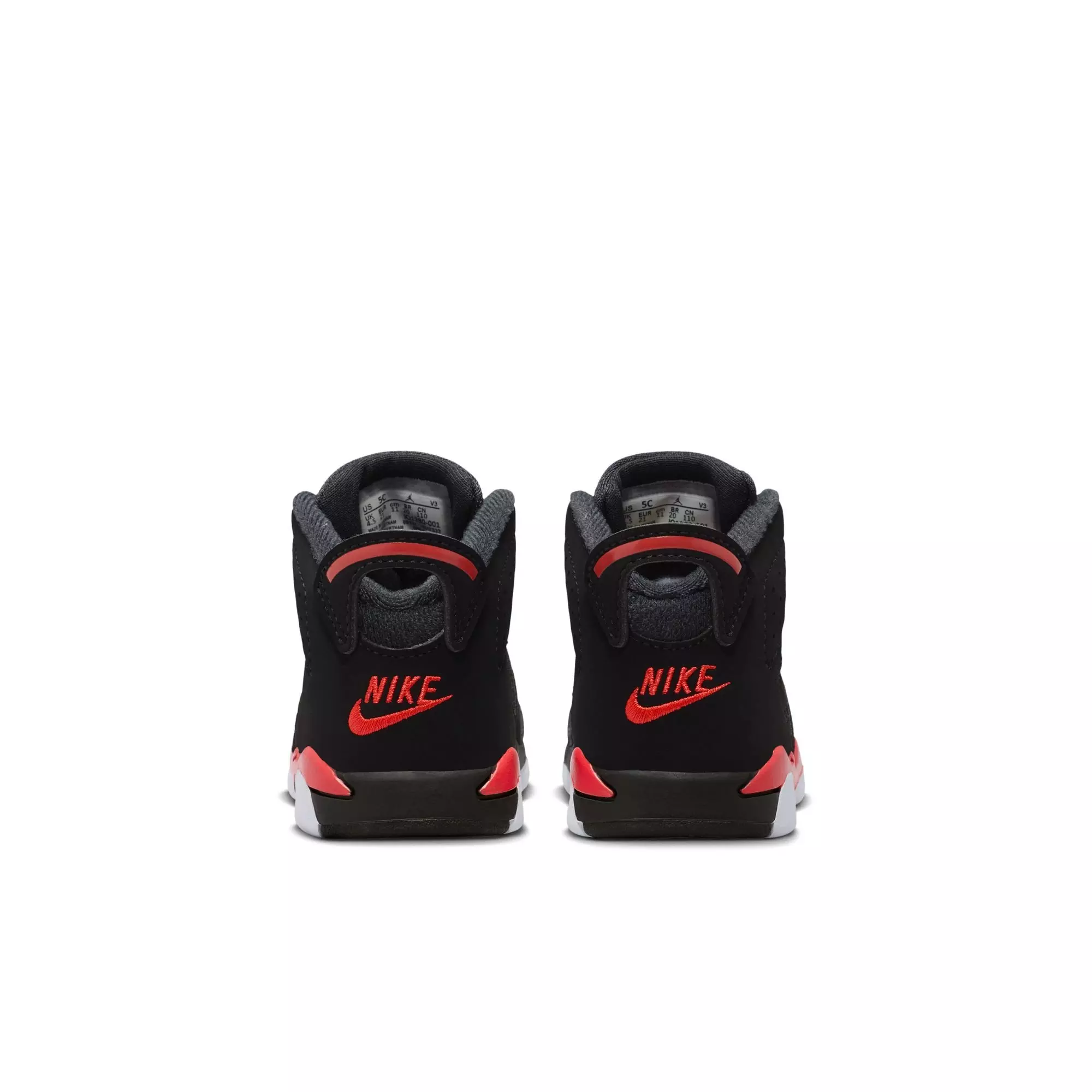 Jordan 6 Retro "Infrared Salesman" Toddler Kids' Shoe - BLACK/CRIMSON