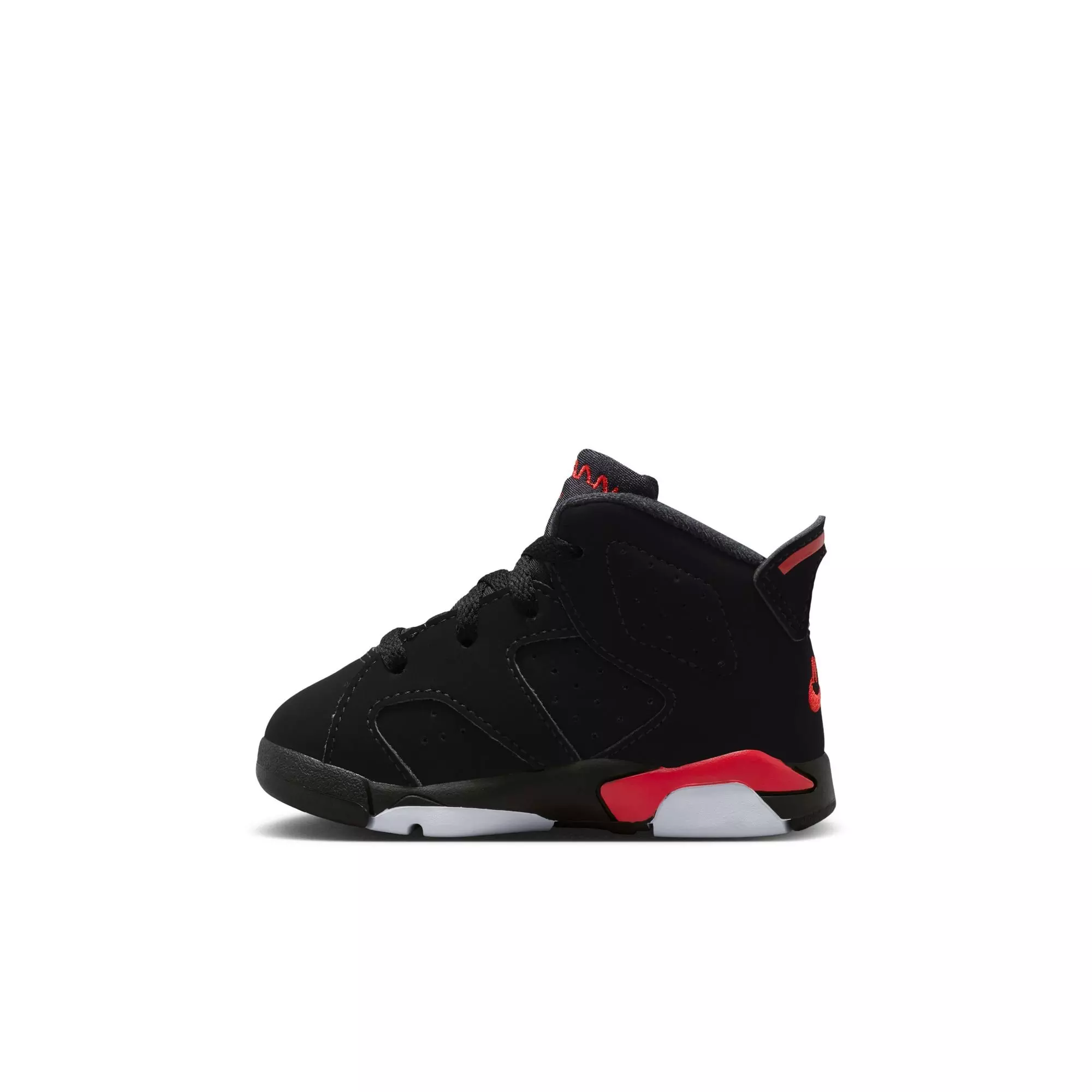 Jordan 6 Retro "Infrared Salesman" Toddler Kids' Shoe - BLACK/CRIMSON
