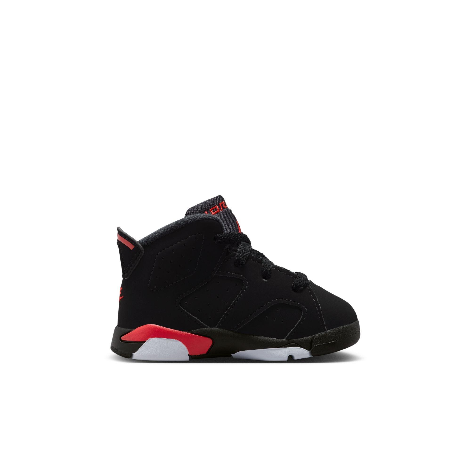 Jordan 6 Retro "Infrared Salesman" Toddler Kids' Shoe - BLACK/CRIMSON Thumbnail View 3