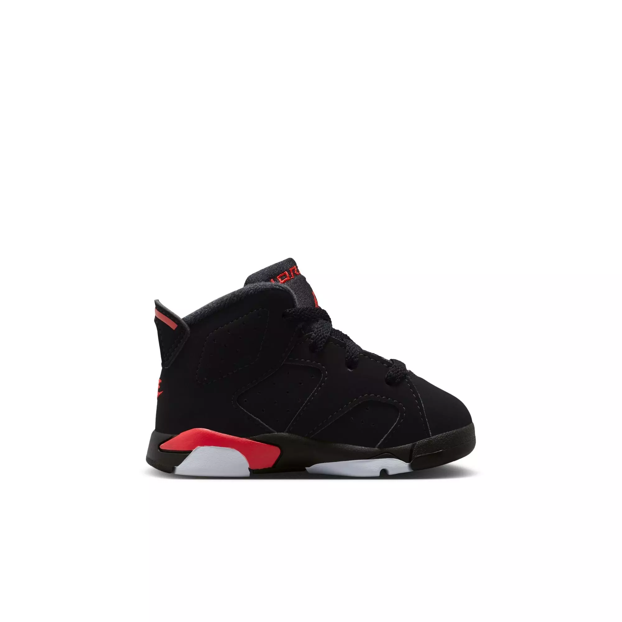 Jordan 6 Retro "Infrared Salesman" Toddler Kids' Shoe - BLACK/CRIMSON