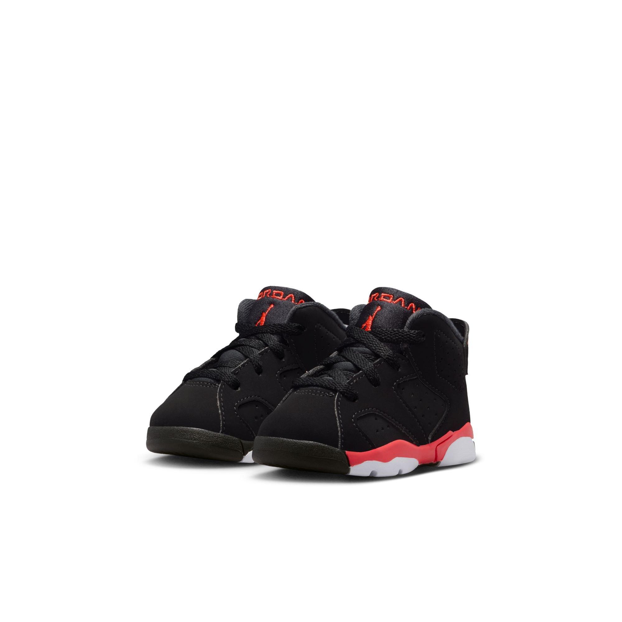 Jordan 6 Retro "Infrared Salesman" Toddler Kids' Shoe - BLACK/CRIMSON Thumbnail View 4
