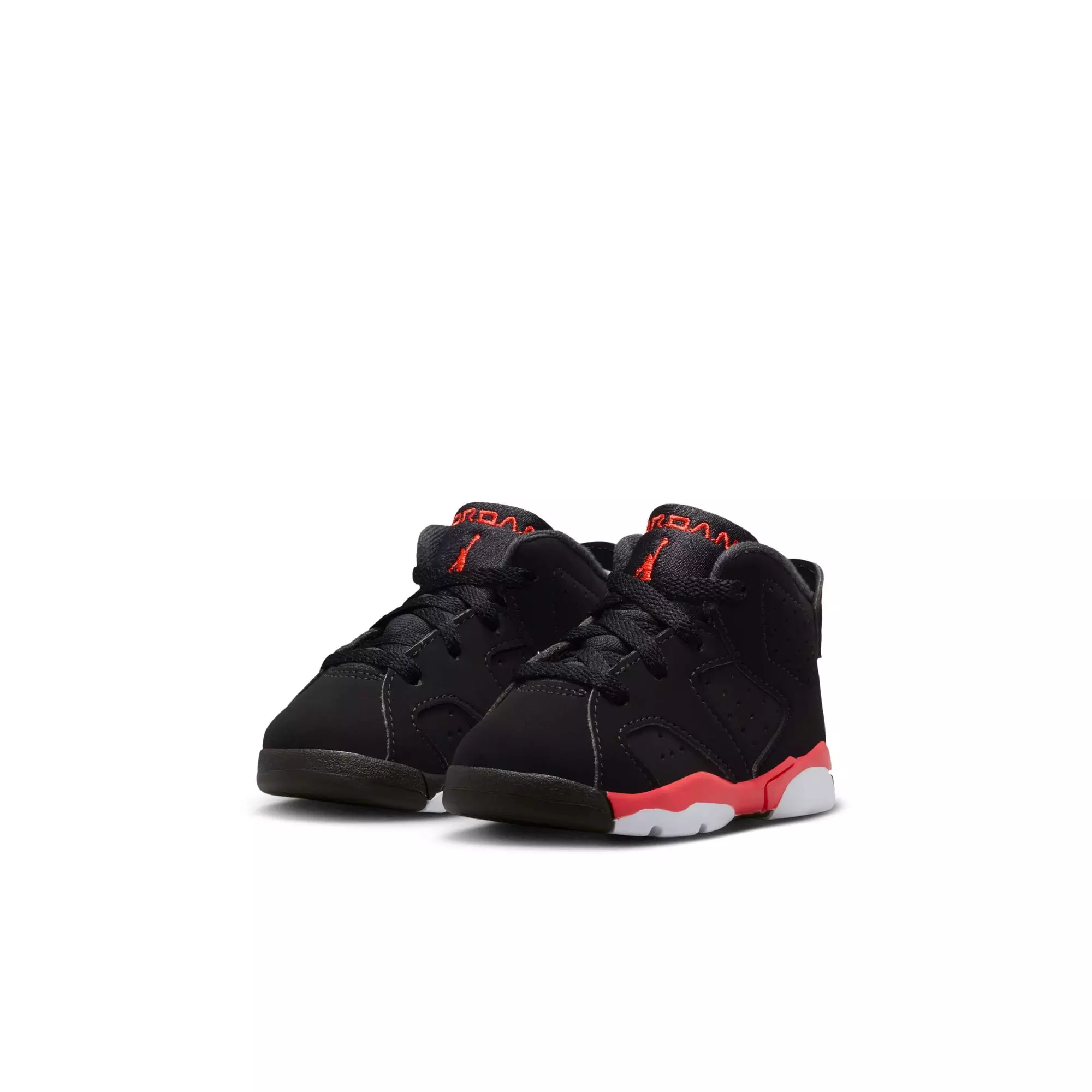 Jordan 6 Retro "Infrared Salesman" Toddler Kids' Shoe - BLACK/CRIMSON