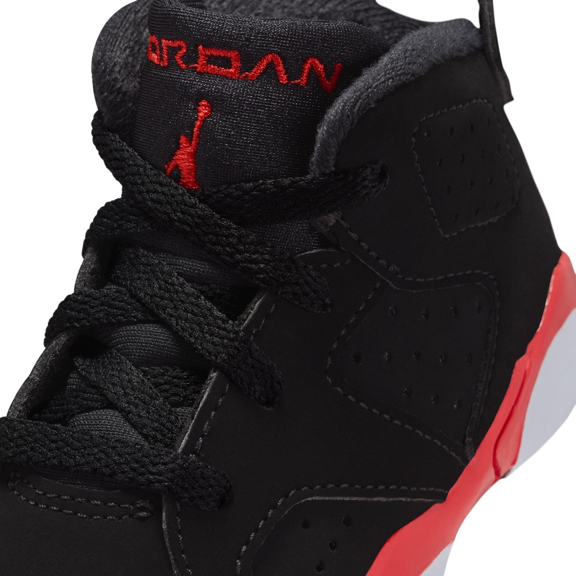 Jordan 6 Retro "Infrared Salesman" Toddler Kids' Shoe - BLACK/CRIMSON Thumbnail View 5