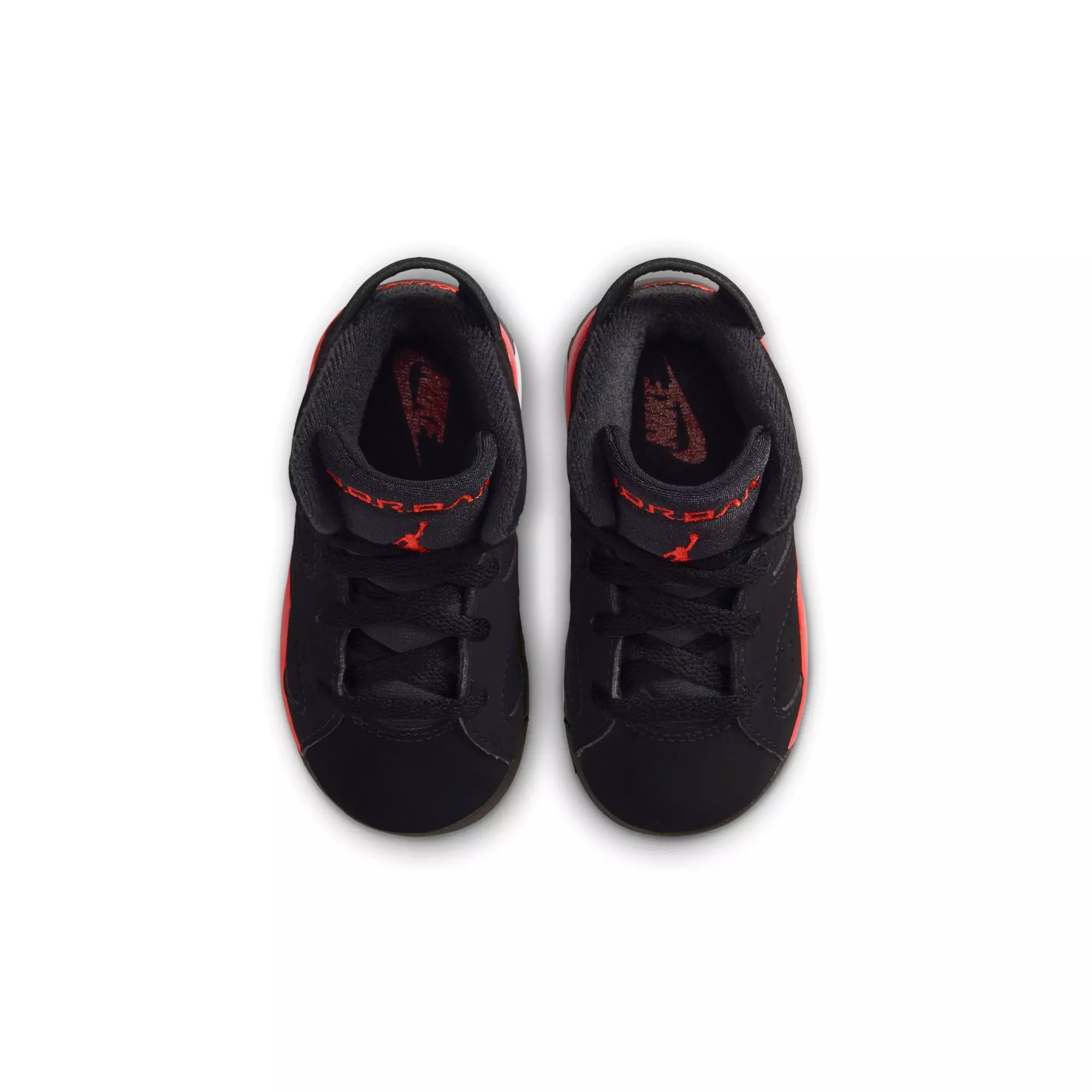 Jordan 6 Retro "Infrared Salesman" Toddler Kids' Shoe - BLACK/CRIMSON