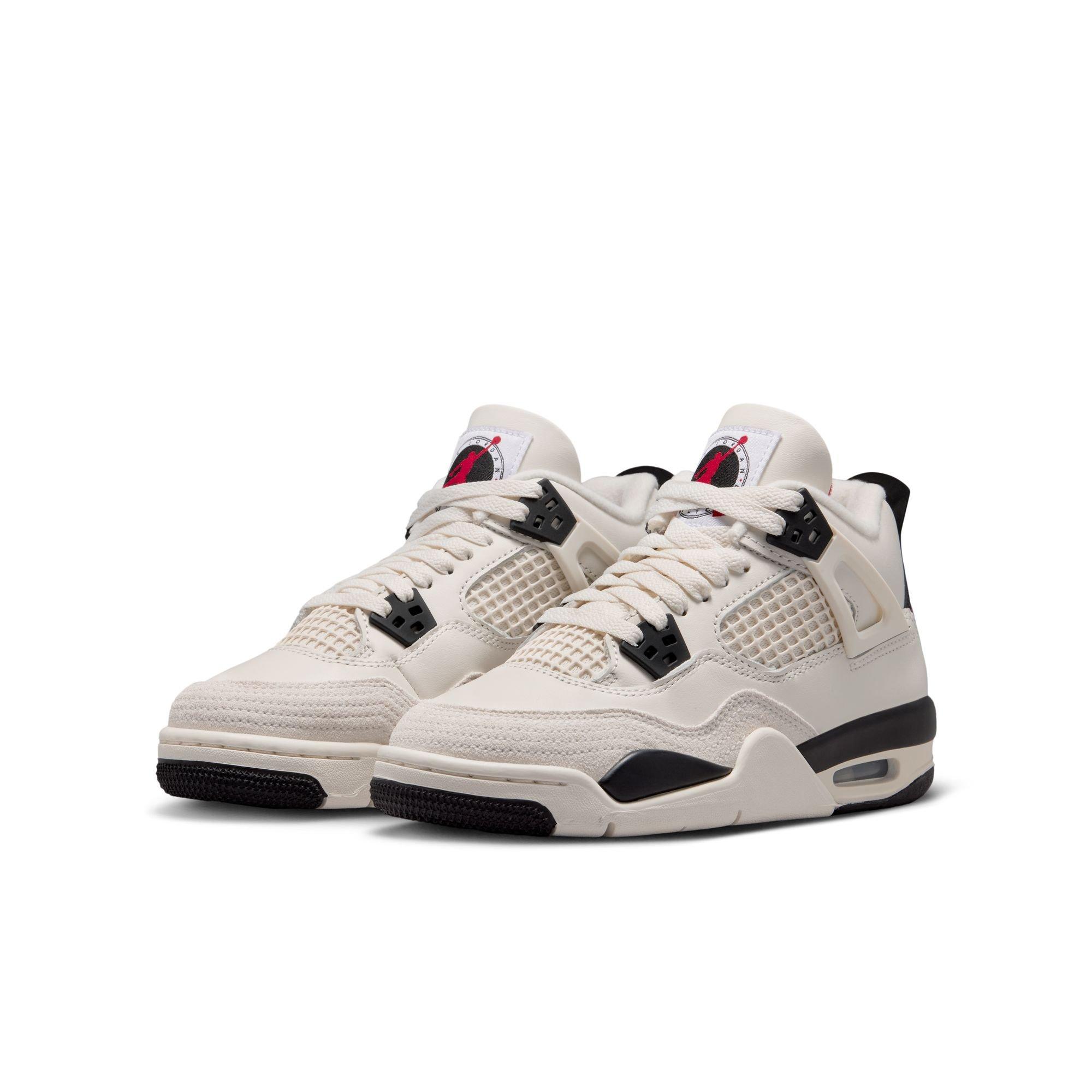 Jordan 4 Retro "Flight Club" Grade School Kids' Shoe - SAIL/BLACK/UNIVERSITY RED Thumbnail View 4