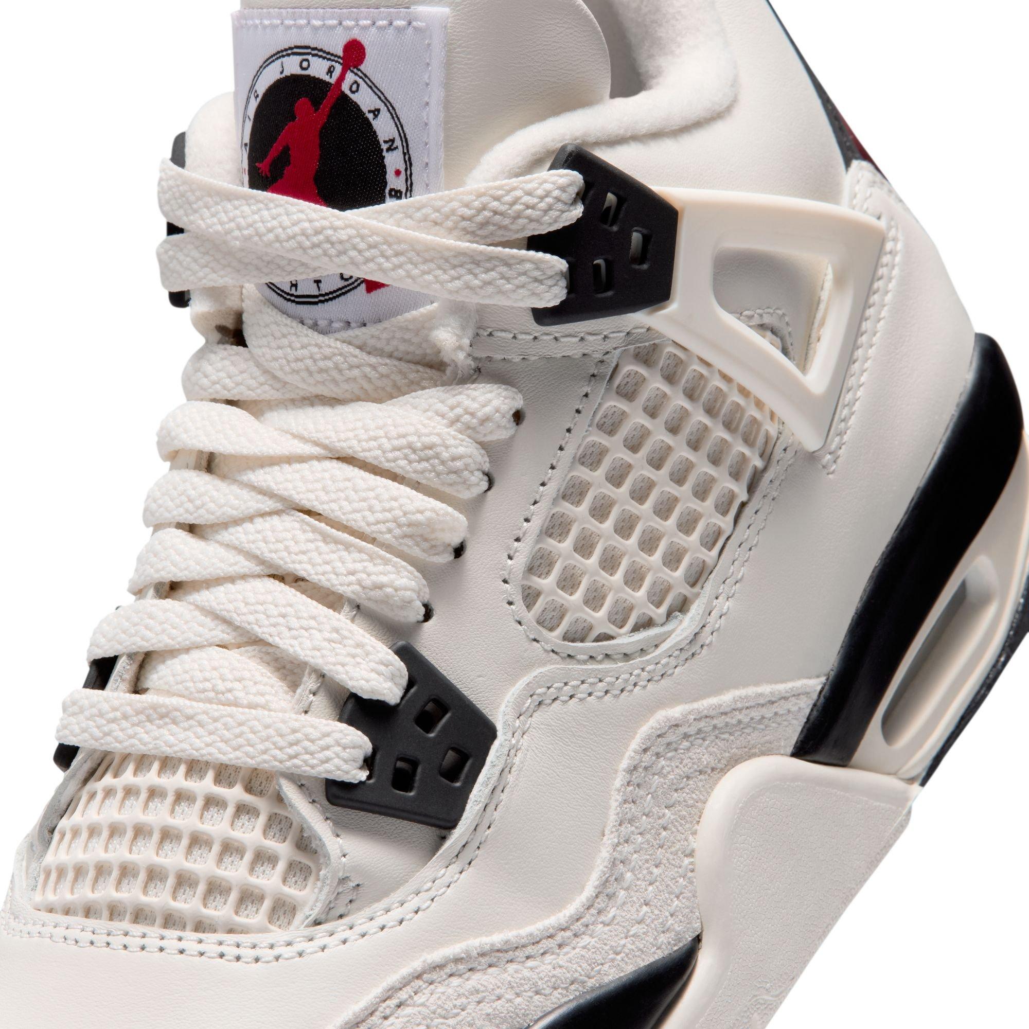 Jordan 4 Retro "Flight Club" Grade School Kids' Shoe - SAIL/BLACK/UNIVERSITY RED Thumbnail View 5